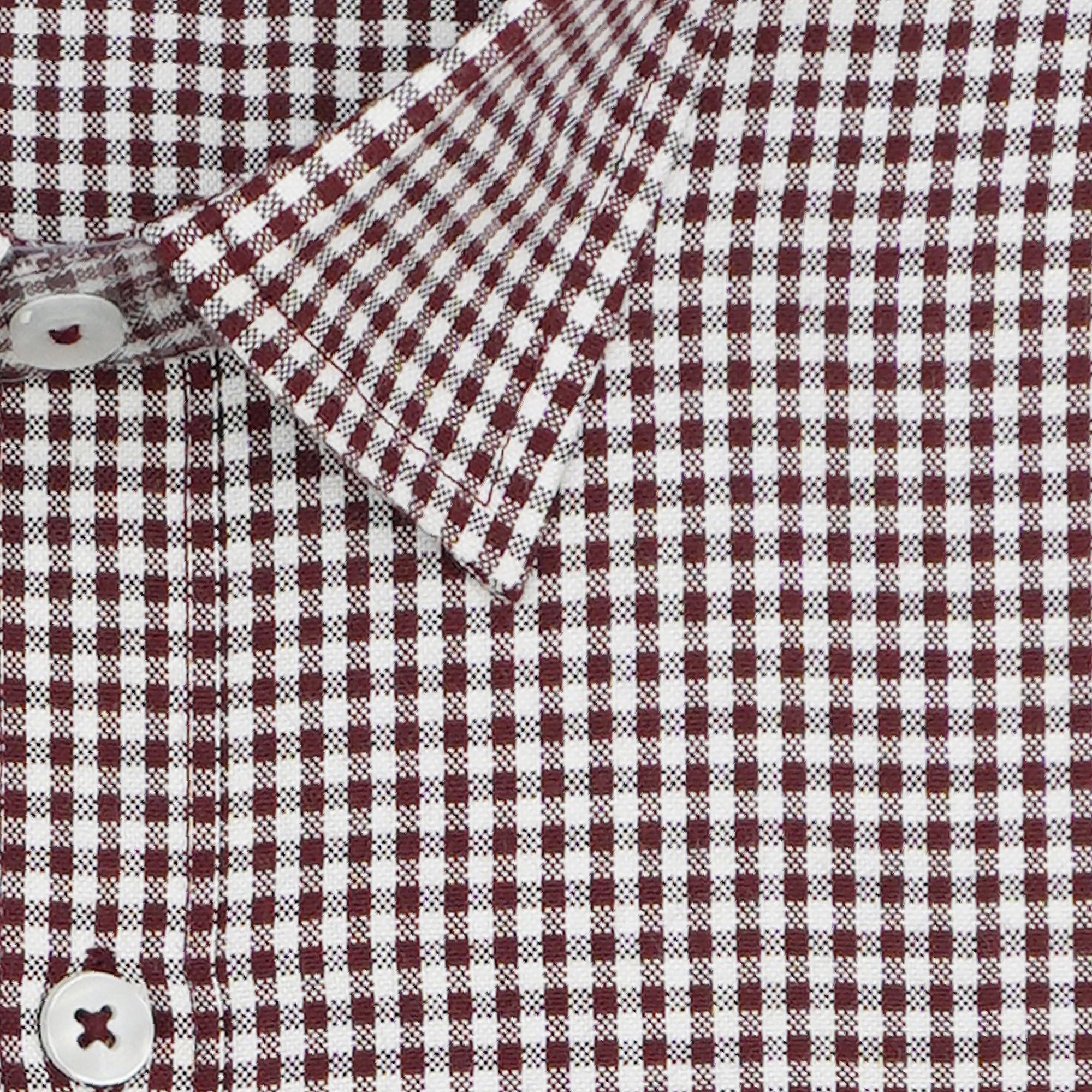 Men's 100% Cotton Checkered Half Sleeves Shirt (Wine)