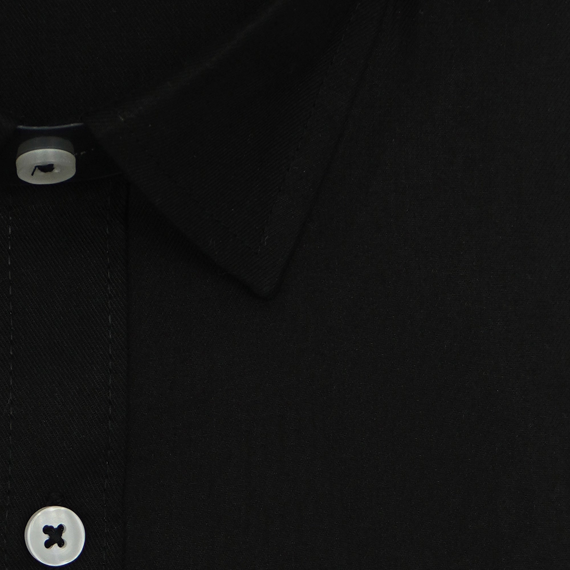 Men's Cotton Linen Plain Solid Half Sleeves Shirt (Black)