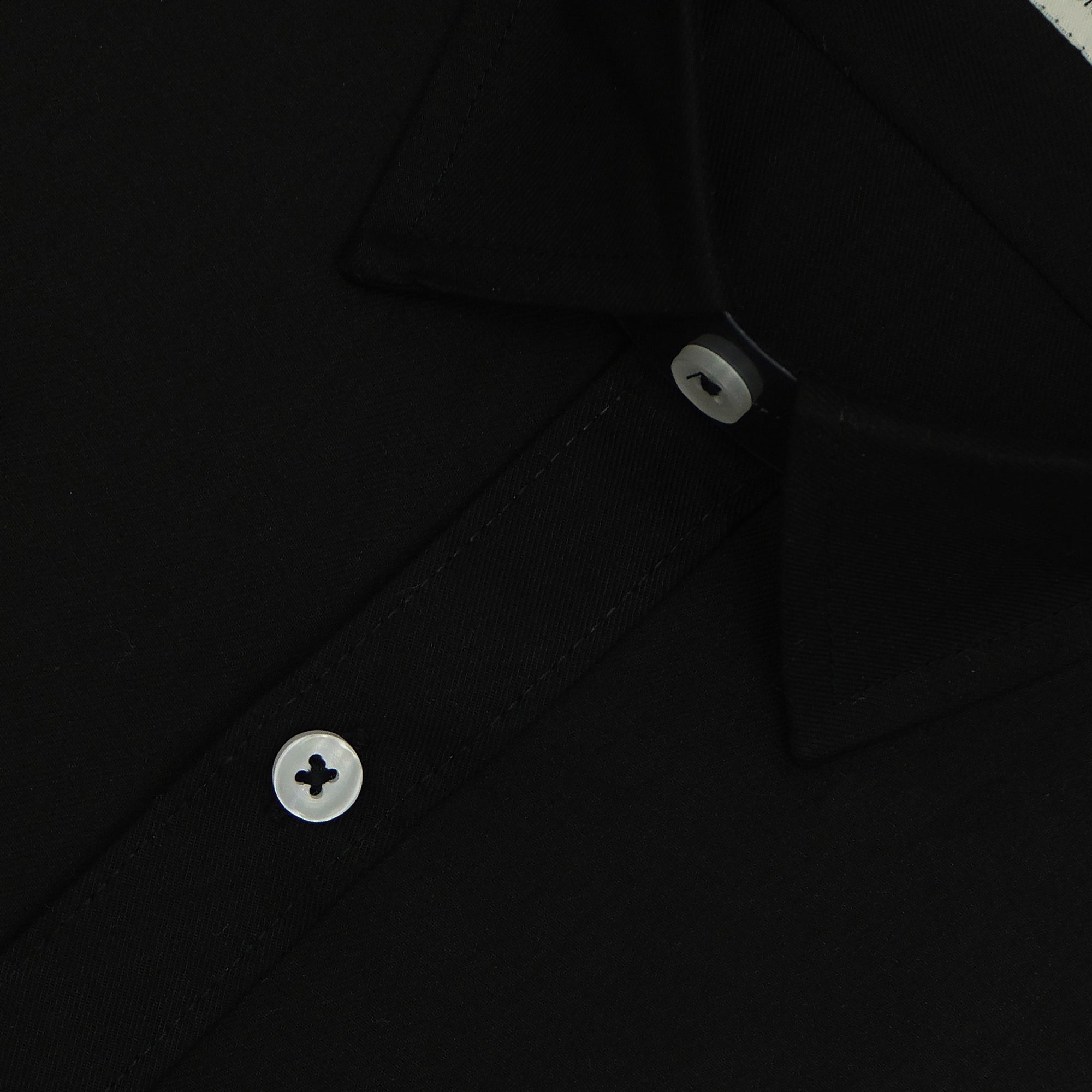 Men's Cotton Linen Plain Solid Half Sleeves Shirt (Black)