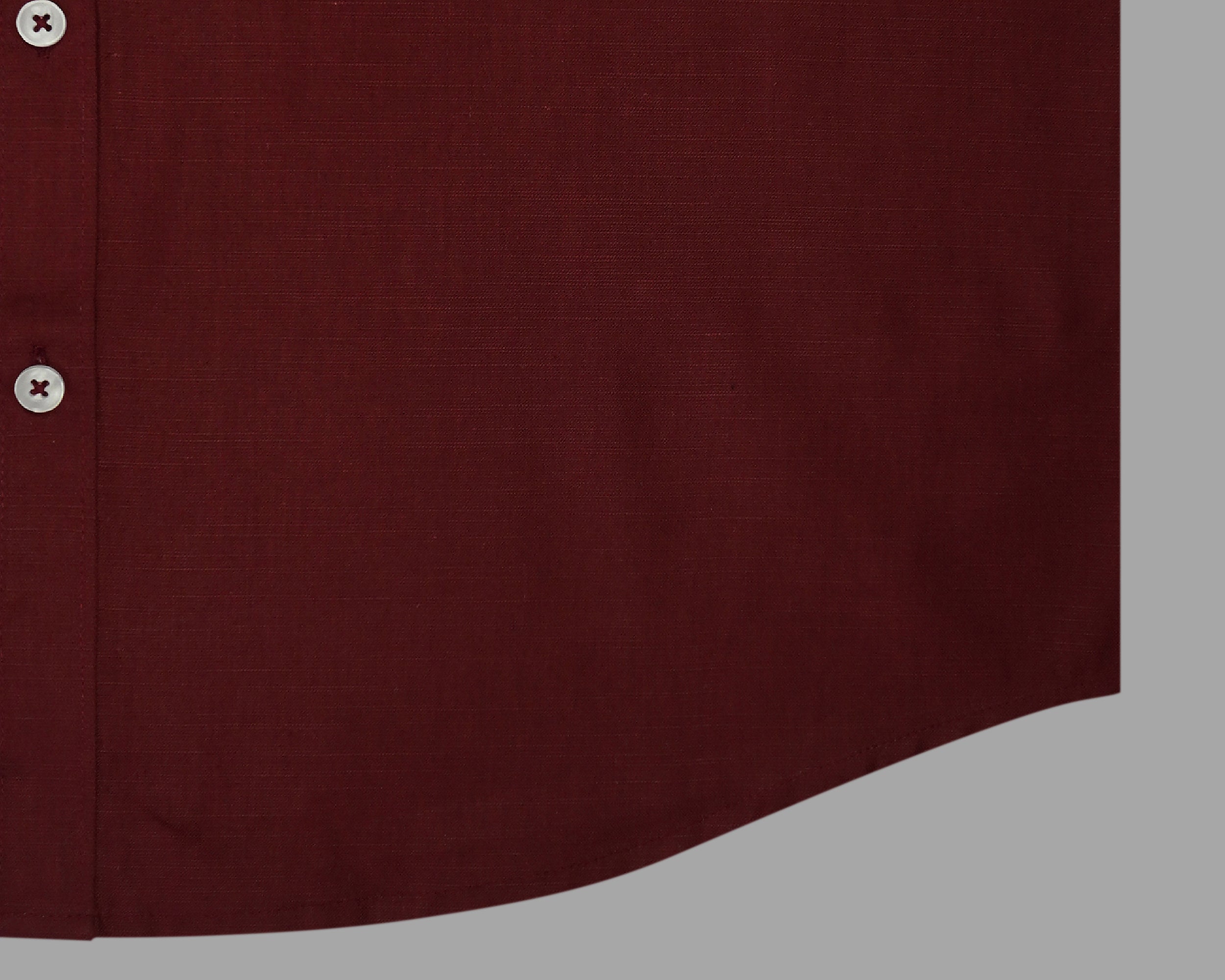 Men's Cotton Linen Plain Solid Half Sleeves Shirt (Maroon)