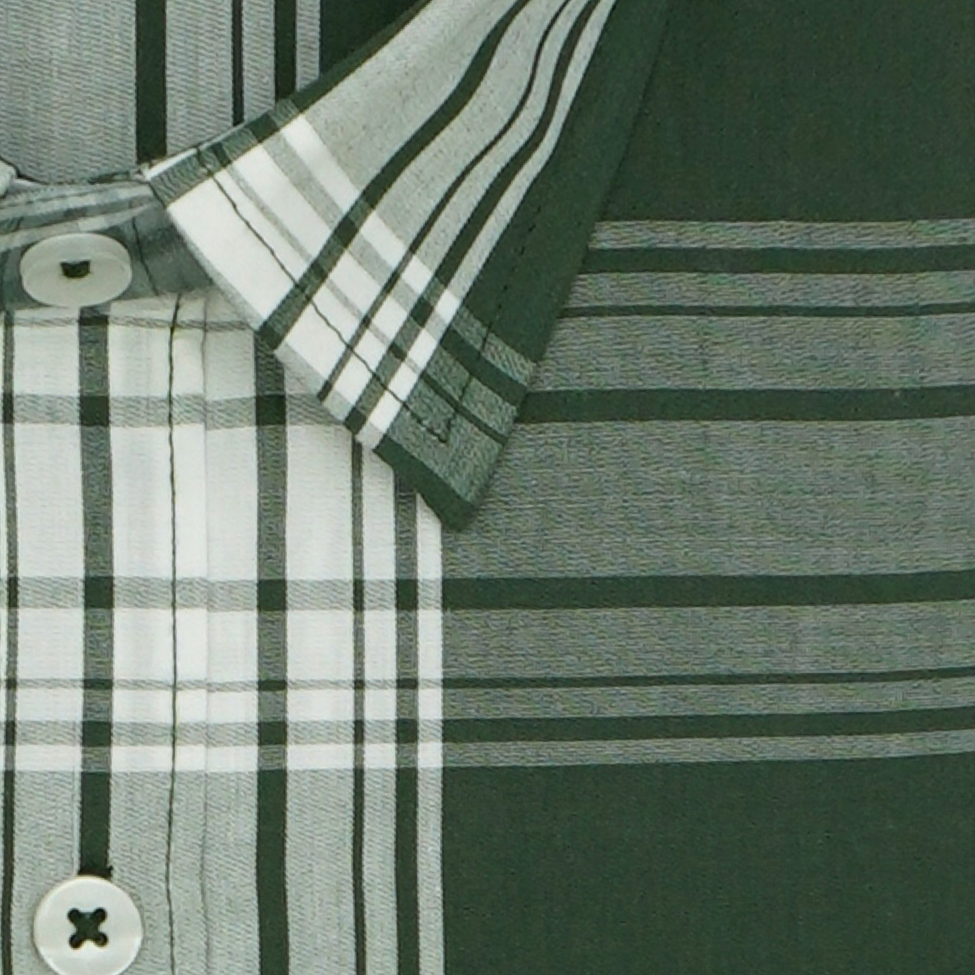 Men's 100% Cotton Checkered Half Sleeves Shirt (Green)