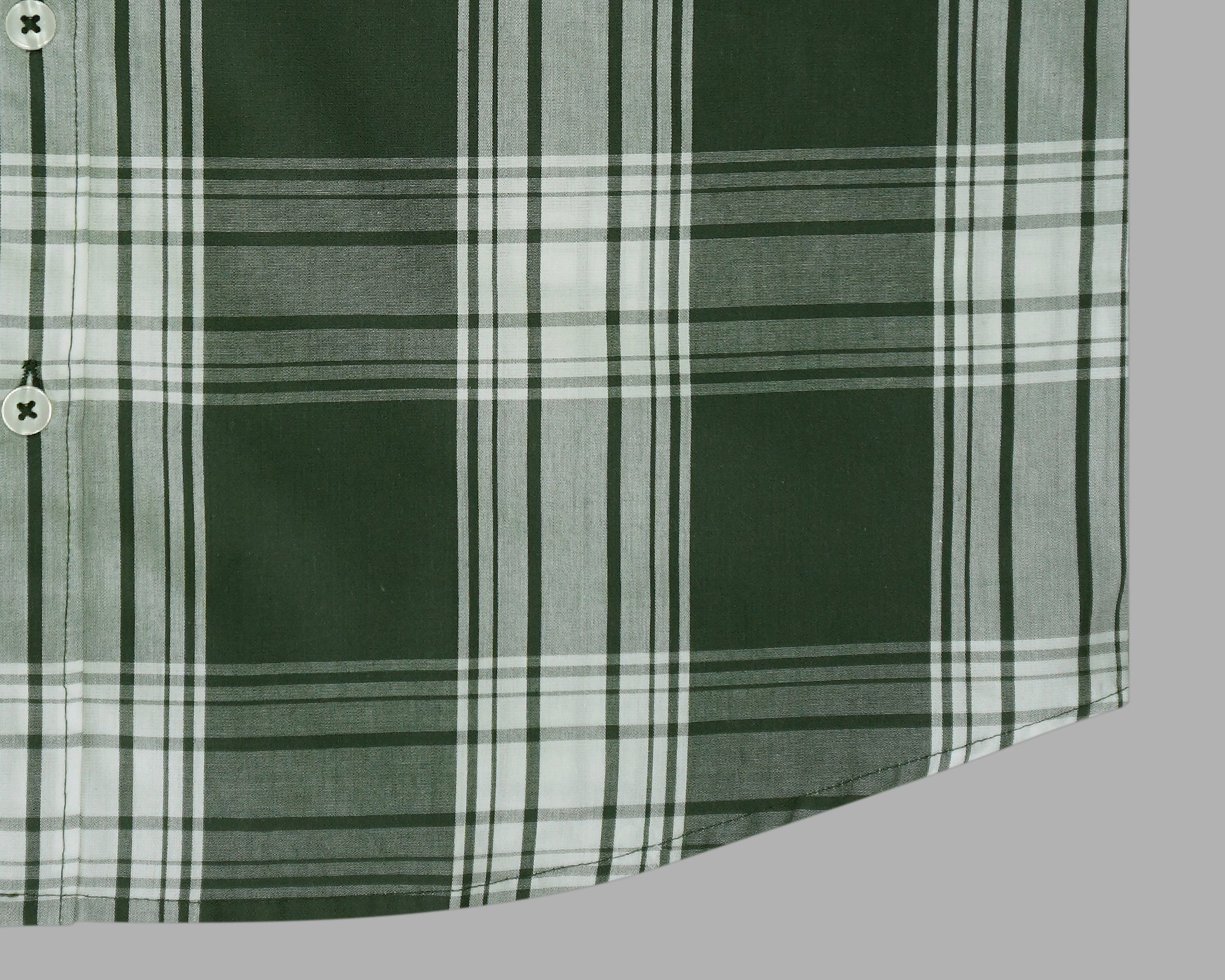 Men's 100% Cotton Checkered Half Sleeves Shirt (Green)