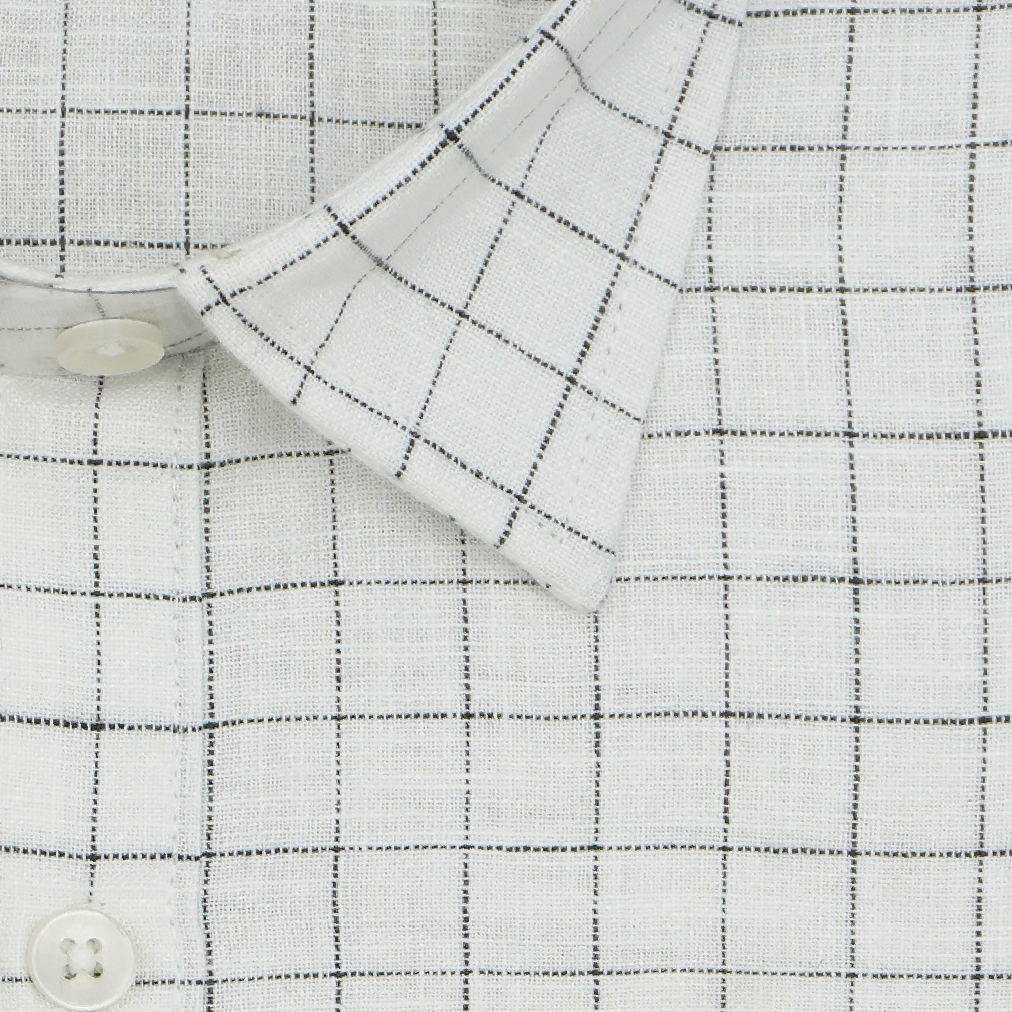 Men's 100% Cotton Checkered Half Sleeves Shirt (Grey)