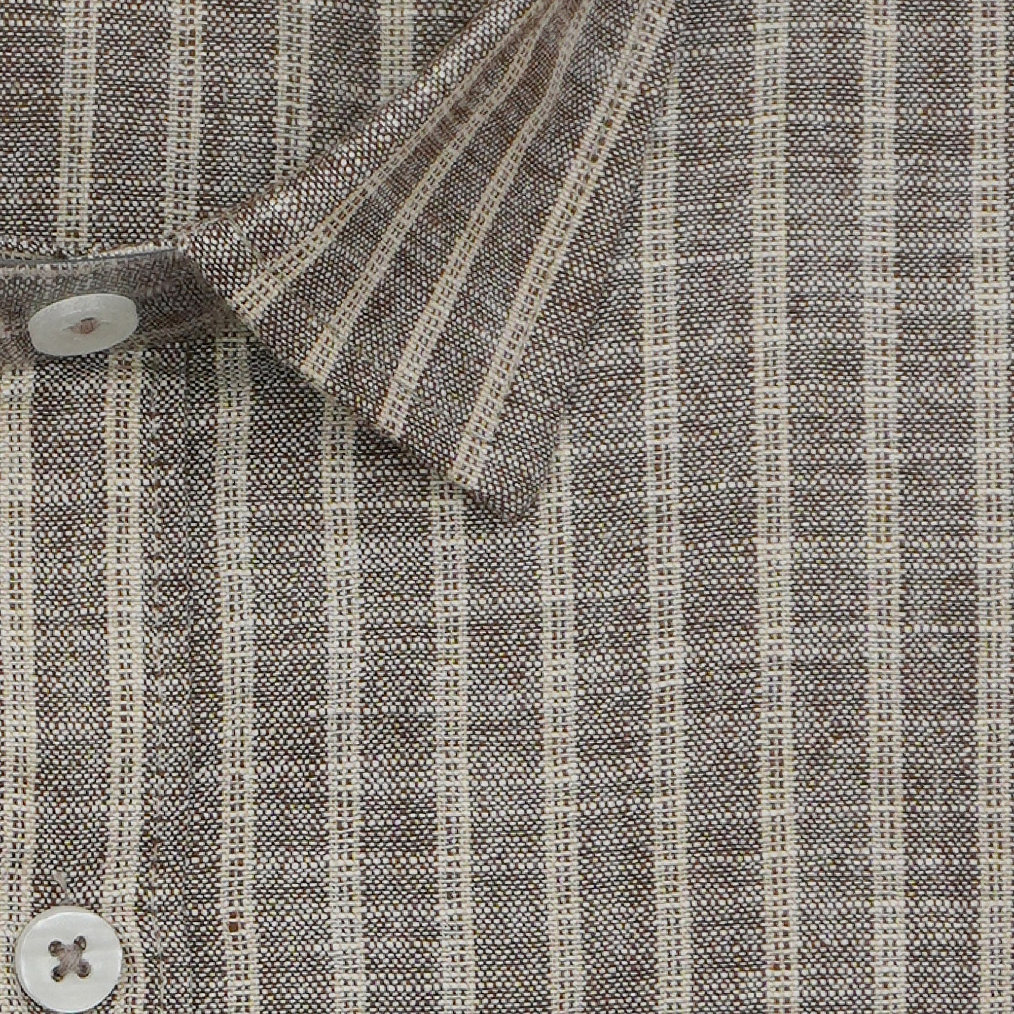 Men's 100% Cotton Striped Half Sleeves Shirt (Coffee)