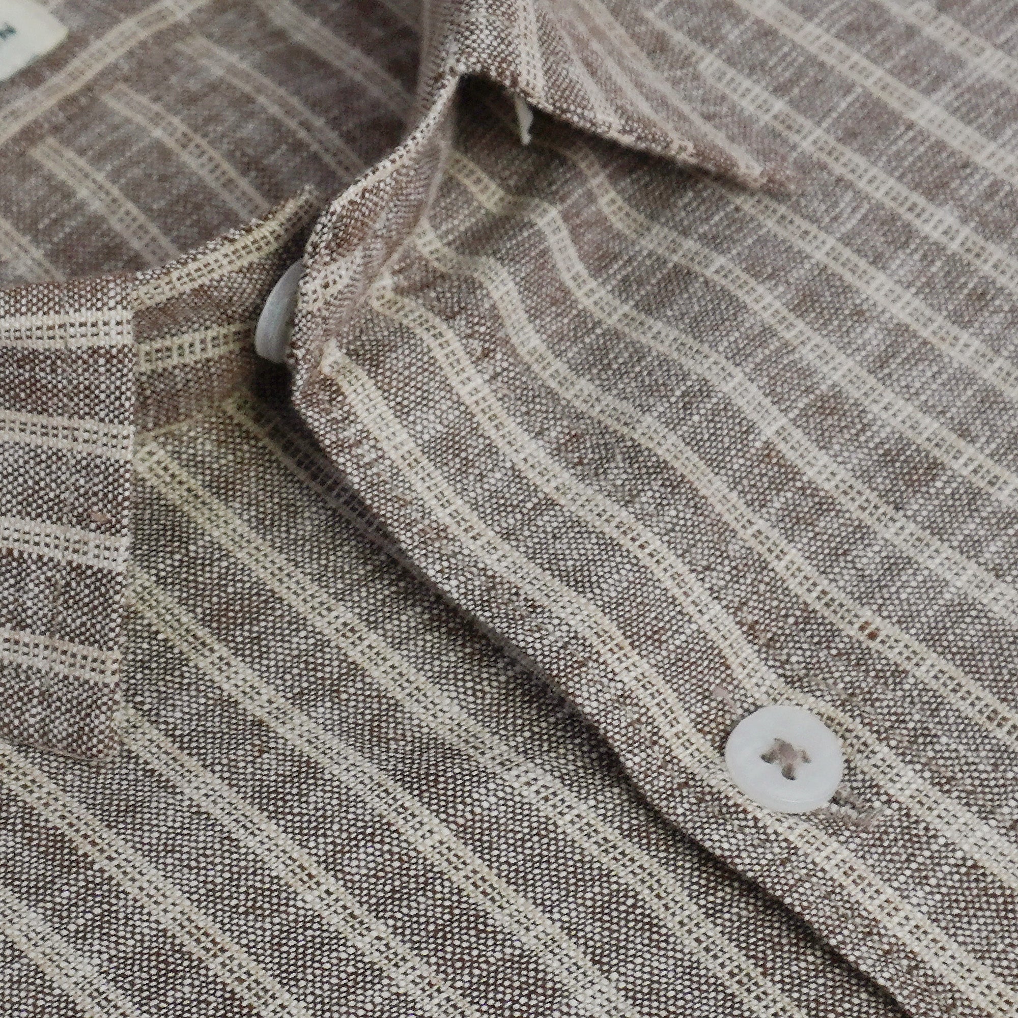 Men's 100% Cotton Striped Half Sleeves Shirt (Coffee)