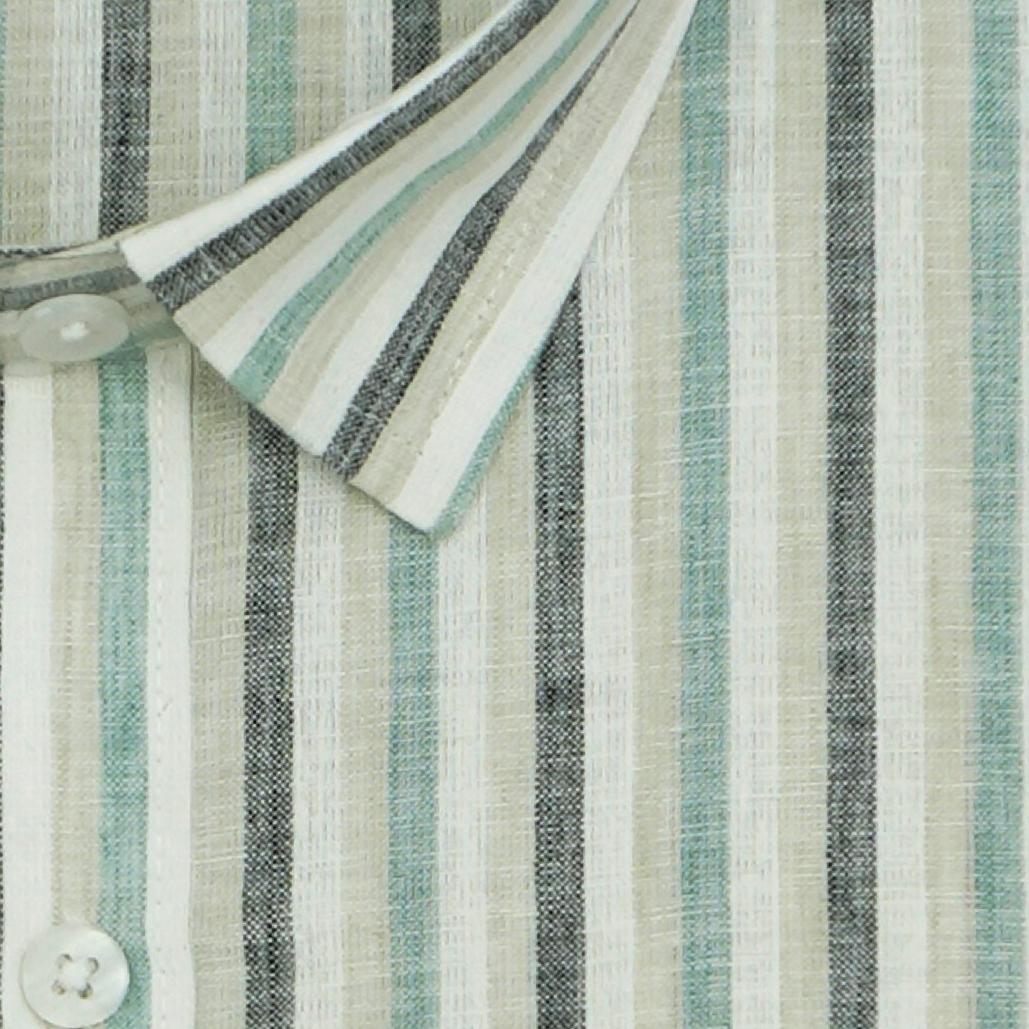 Men's 100% Cotton Striped Half Sleeves Shirt (Green)