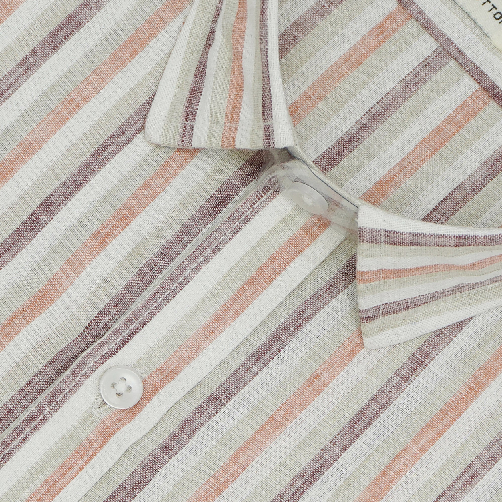 Men's 100% Cotton Striped Half Sleeves Shirt (Brown)