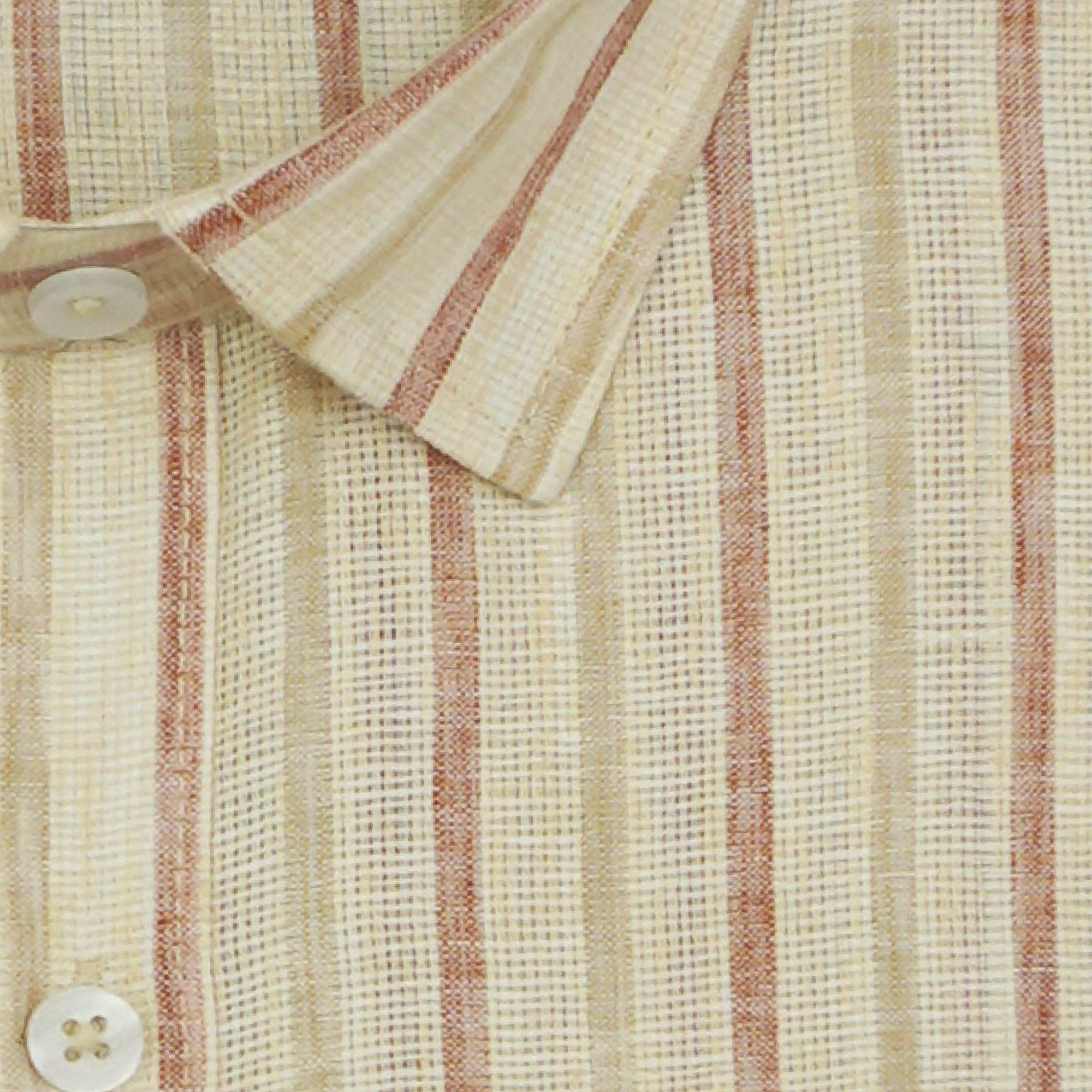 Men's 100% Cotton Striped Half Sleeves Shirt (Brown)
