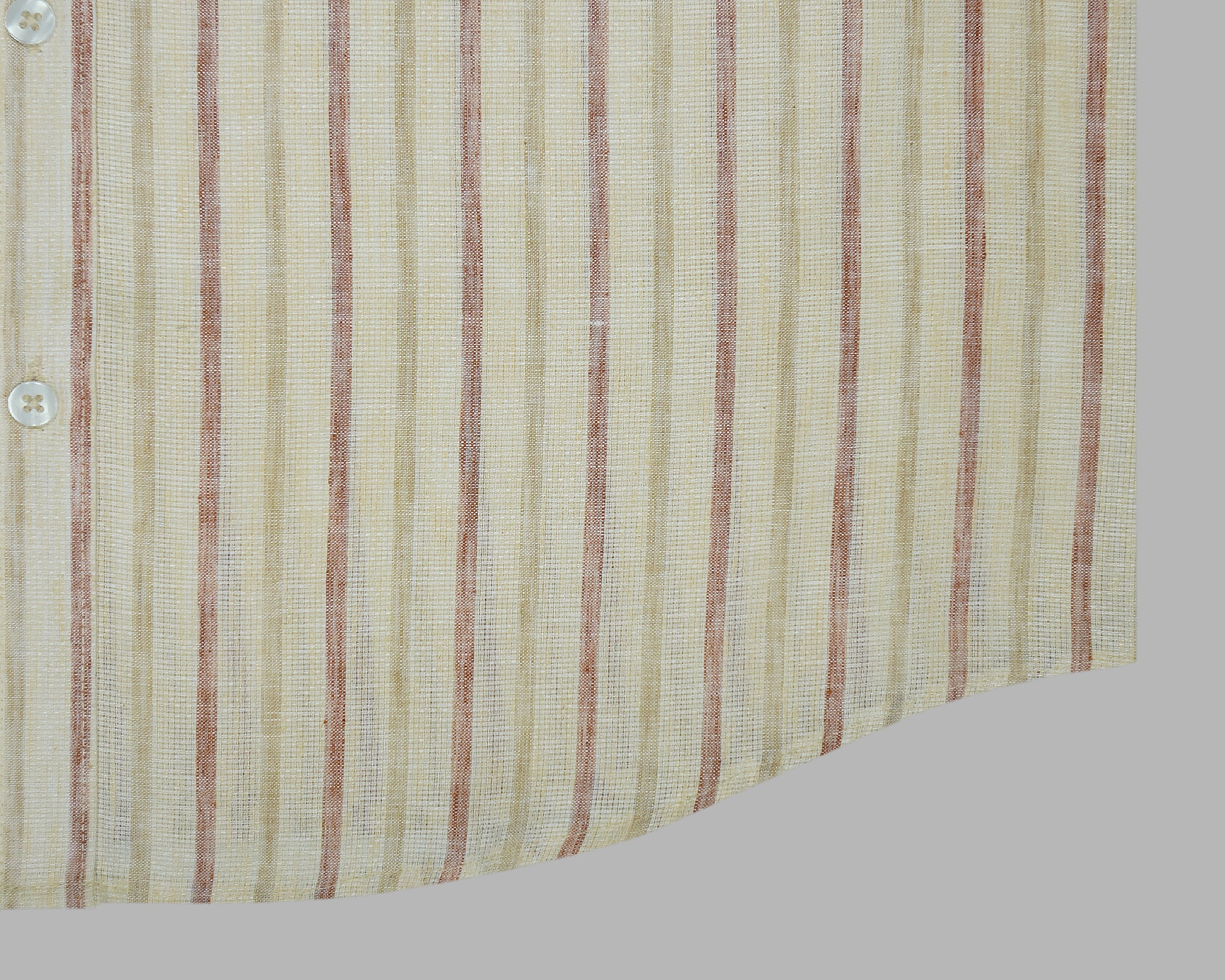 Men's 100% Cotton Striped Half Sleeves Shirt (Brown)