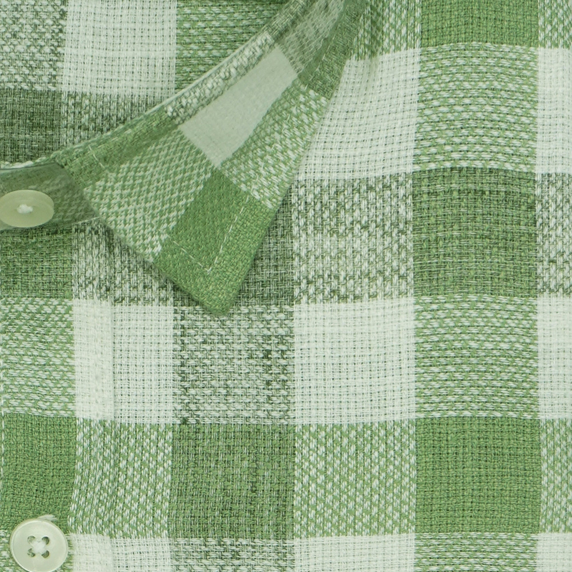 Men's 100% Cotton Checkered Half Sleeves Shirt (Green)