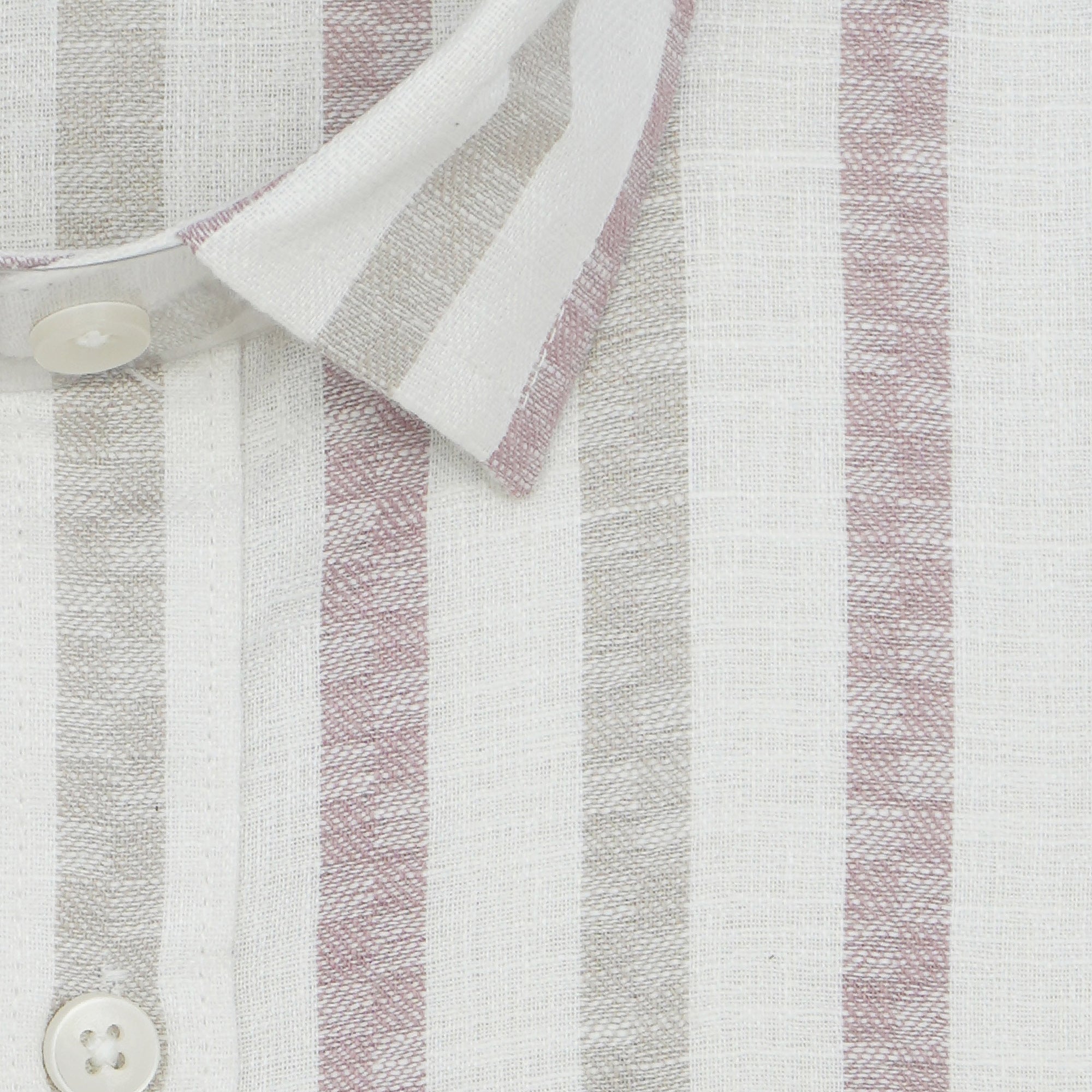 Men's Cotton Linen Striped Half Sleeves Shirt (Wine)