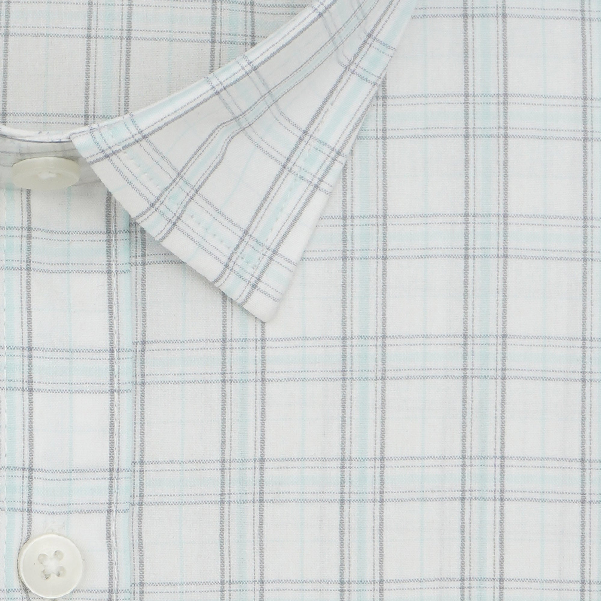 Men's 100% Cotton Checkered Half Sleeves Shirt (White)