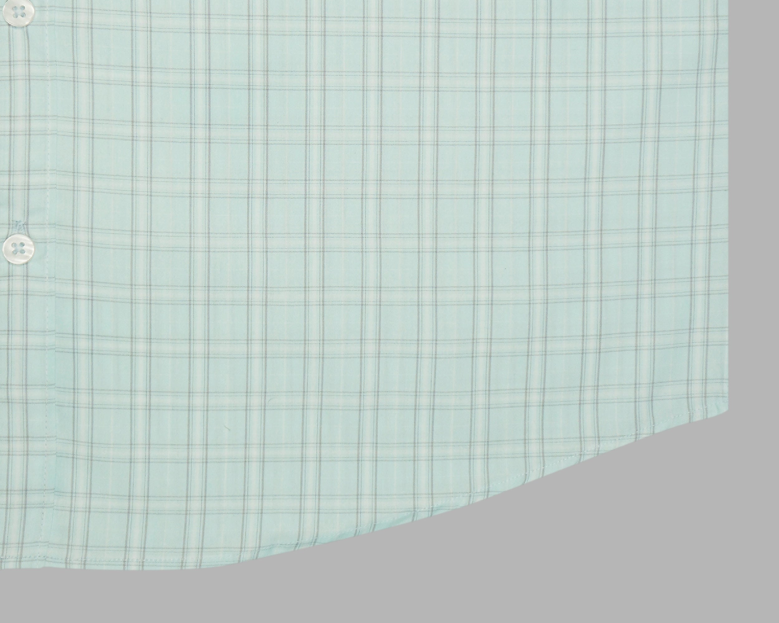 Men's 100% Cotton Checkered Half Sleeves Shirt (Sea Green)