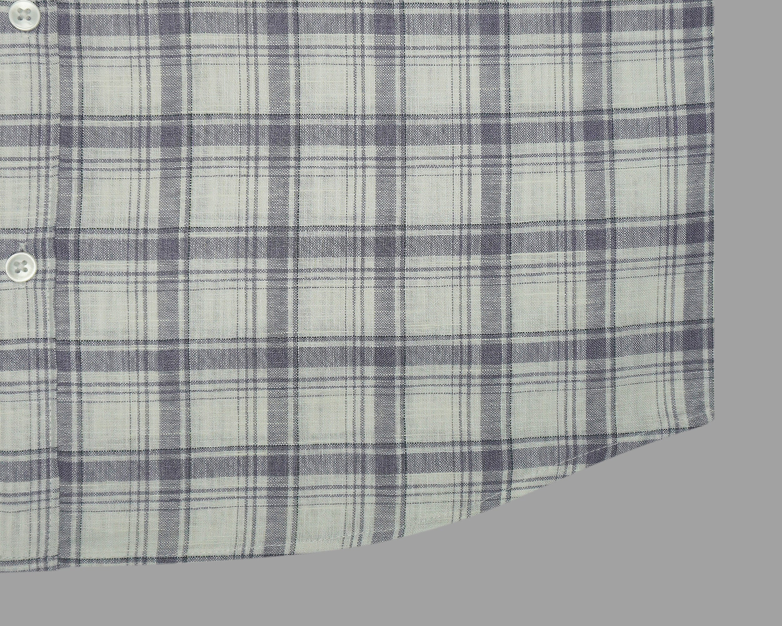 Men's Cotton Linen Checkered Half Sleeves Shirt (Purple)