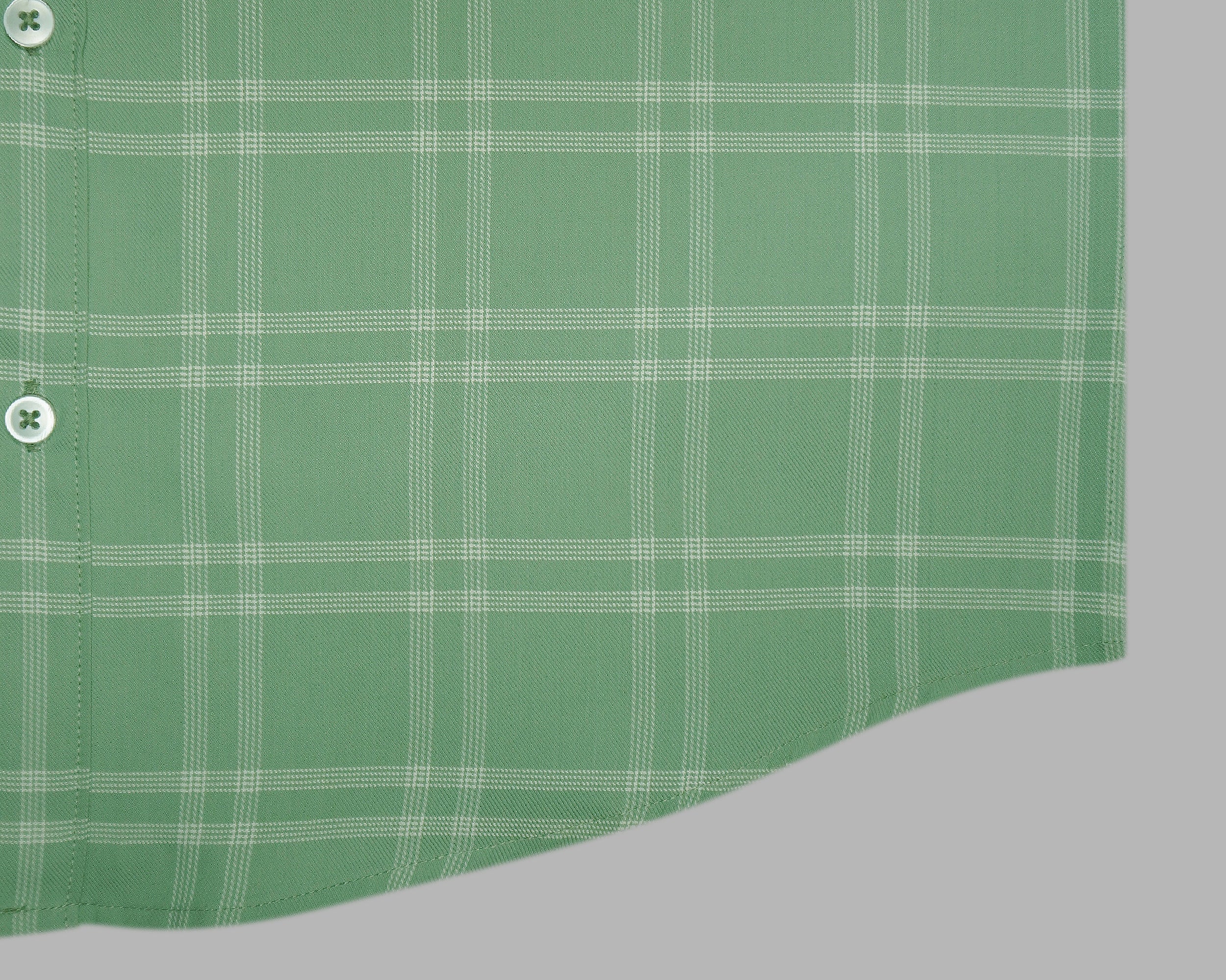 Men's 100% Cotton Checkered Half Sleeves Shirts (Green)