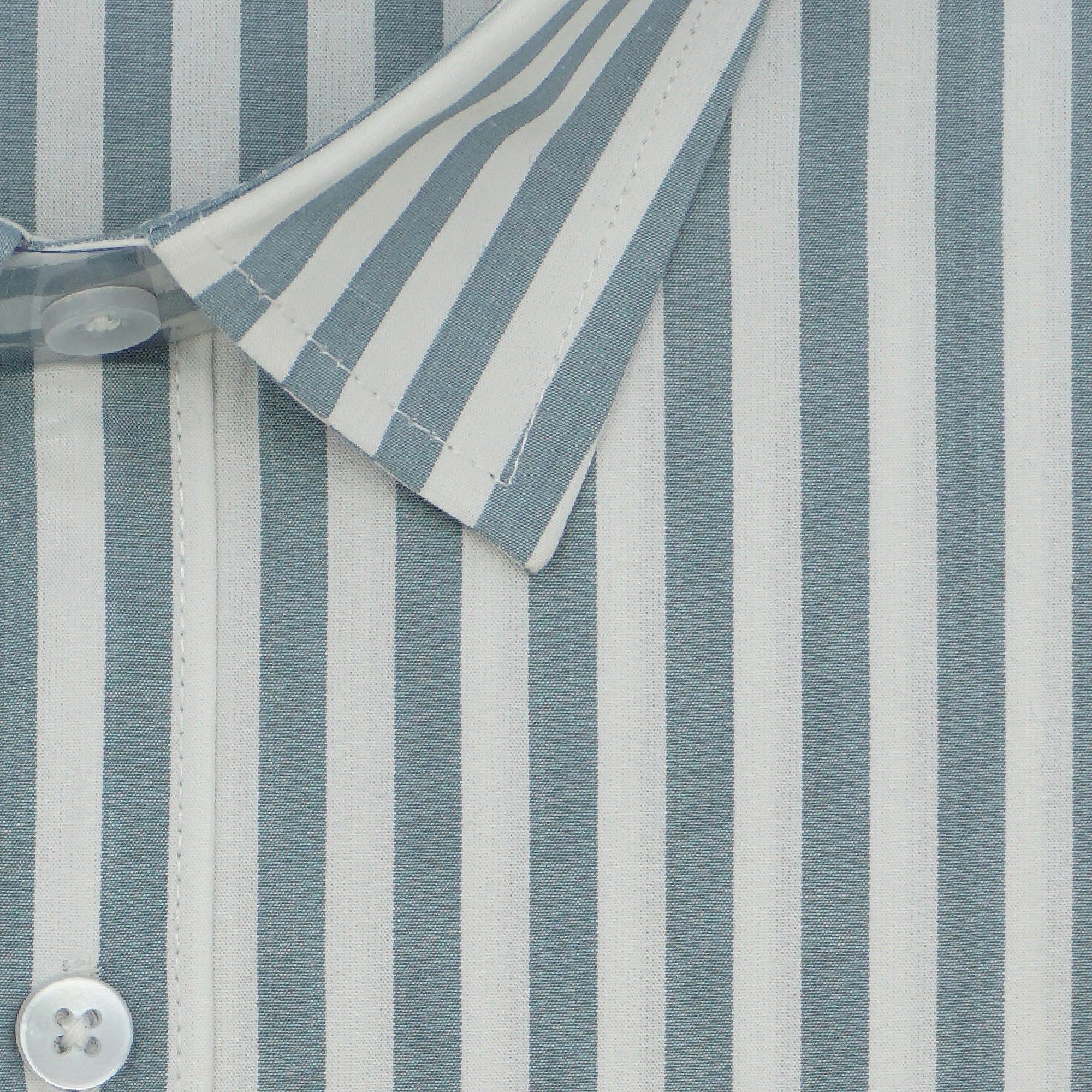 Men's 100% Cotton Striped Half Sleeves Shirts (Grey)