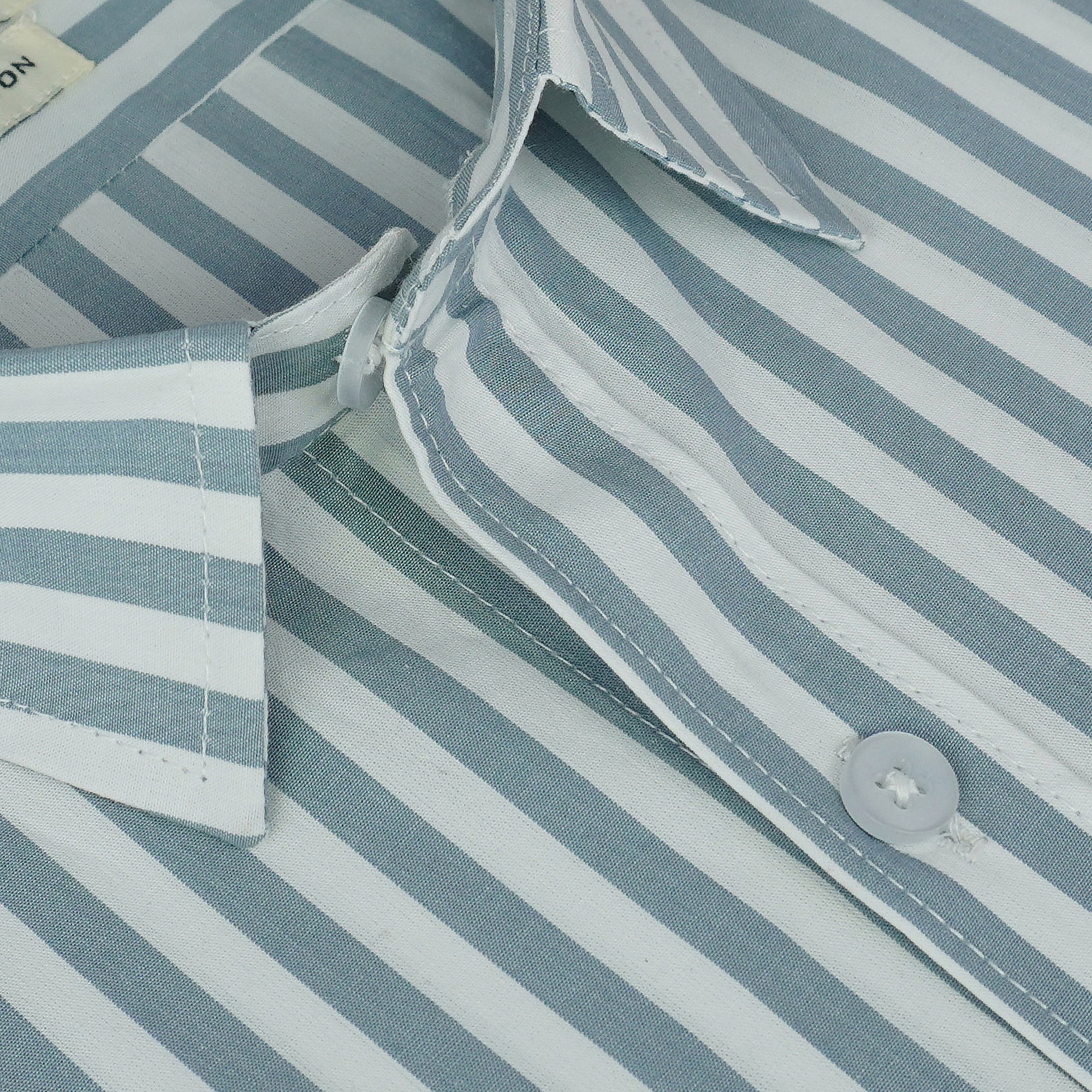 Men's 100% Cotton Striped Half Sleeves Shirts (Grey)