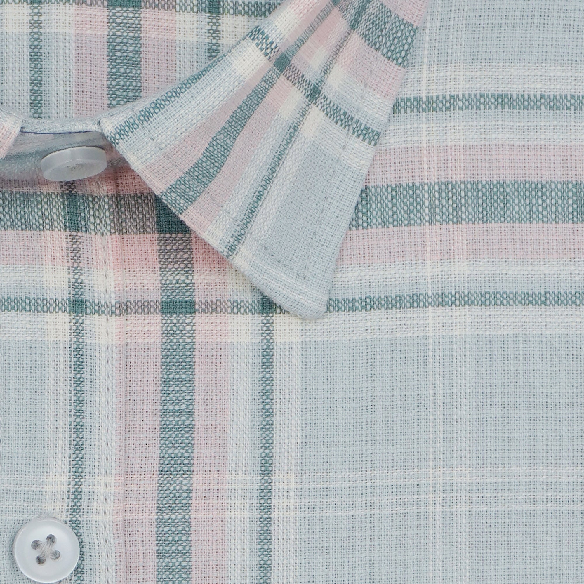 Men's 100% Cotton Checkered Half Sleeves Shirts (Blue)