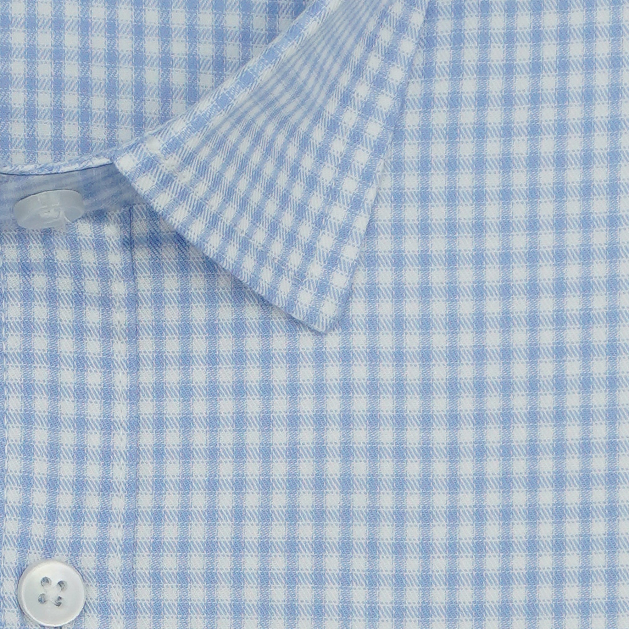 Men's 100% Cotton Checkered Half Sleeves Shirts (Blue)