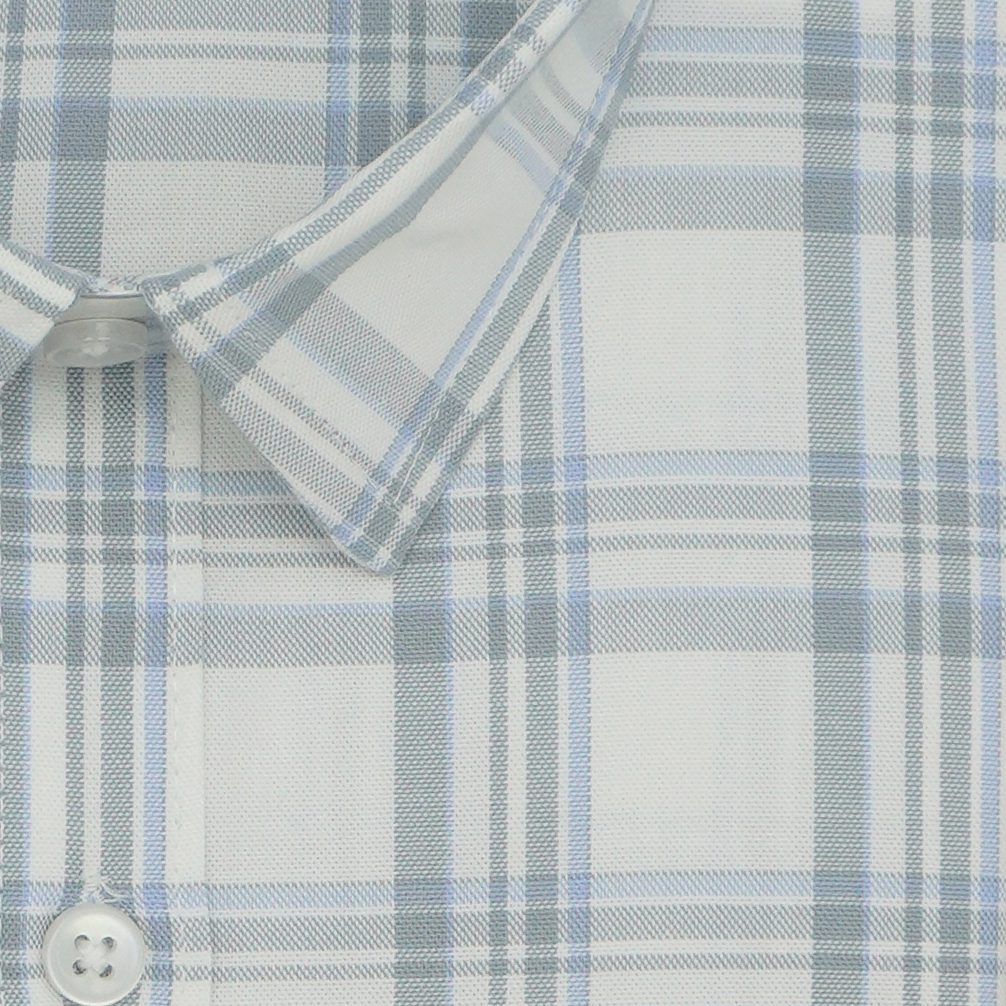 Men's 100% Cotton Checkered Half Sleeves Shirts (Grey)