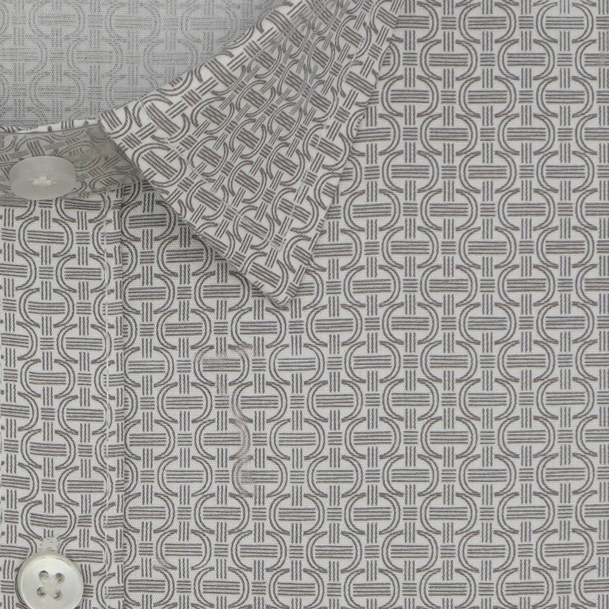 Men's 100% Cotton Printed Half Sleeves Shirts (Brown)