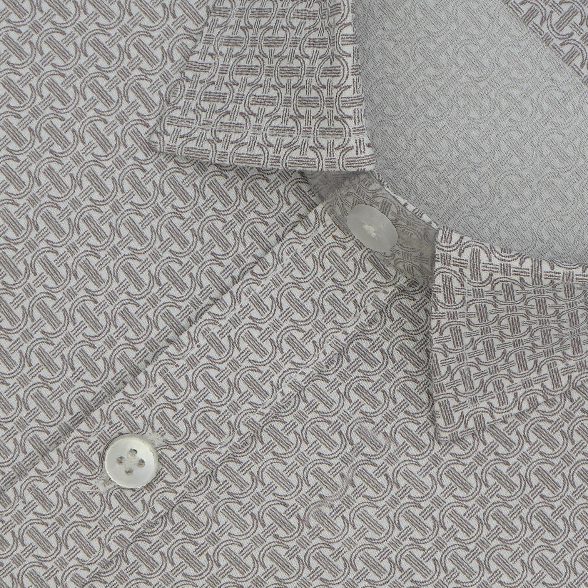 Men's 100% Cotton Printed Half Sleeves Shirts (Brown)