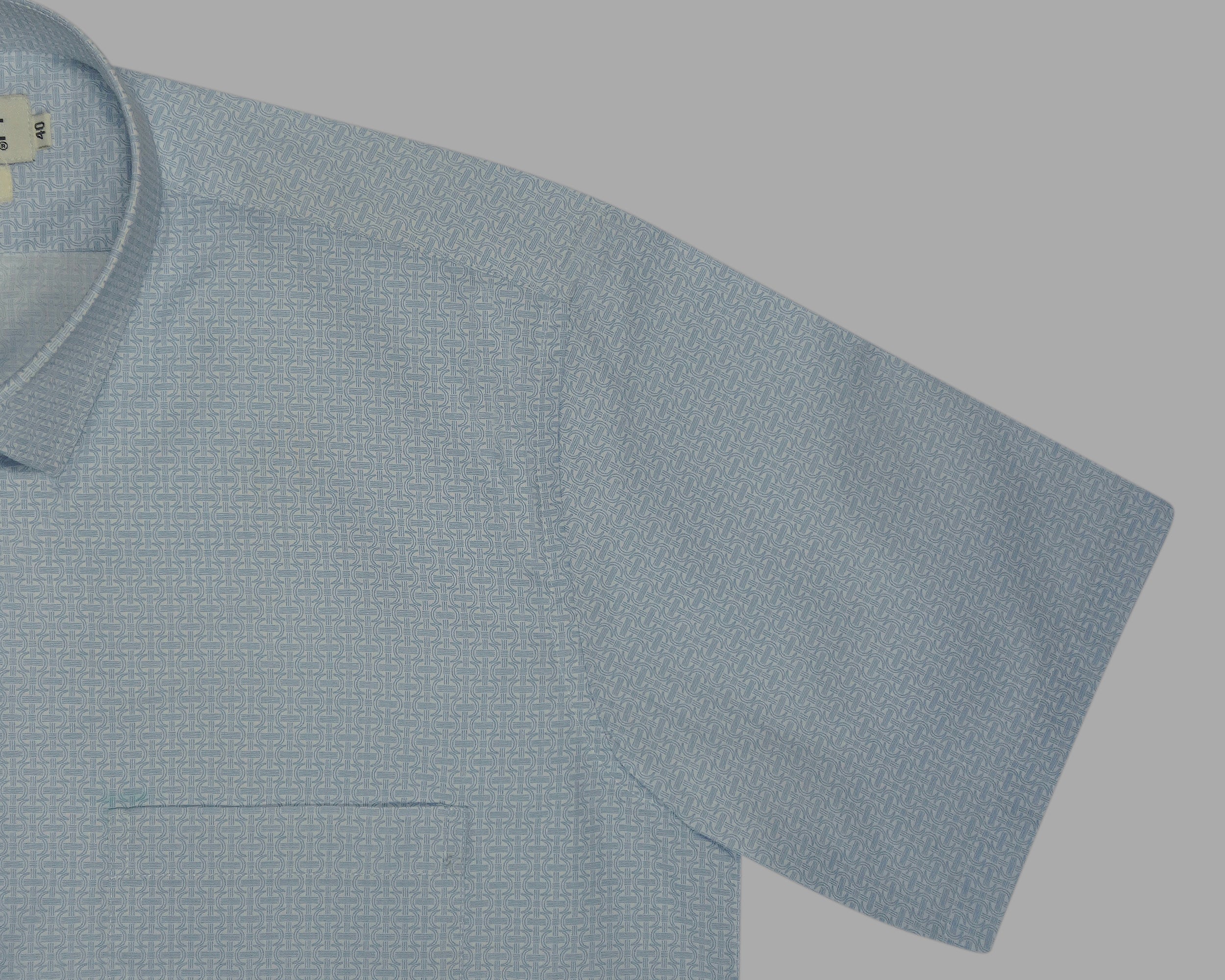 Men's 100% Cotton Printed Half Sleeves Shirts (Blue)
