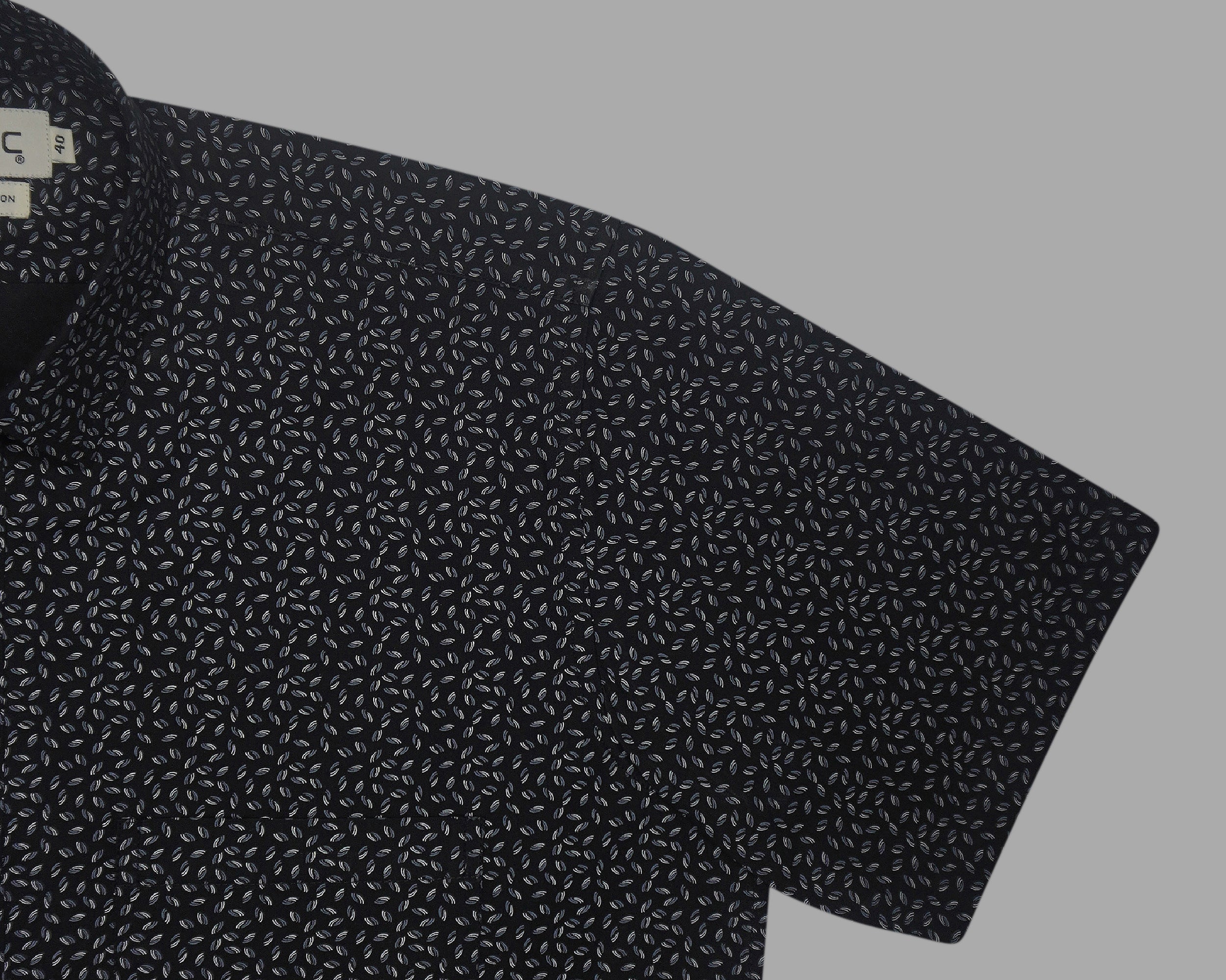 Men's 100% Cotton Printed Half Sleeves Shirts (Black)