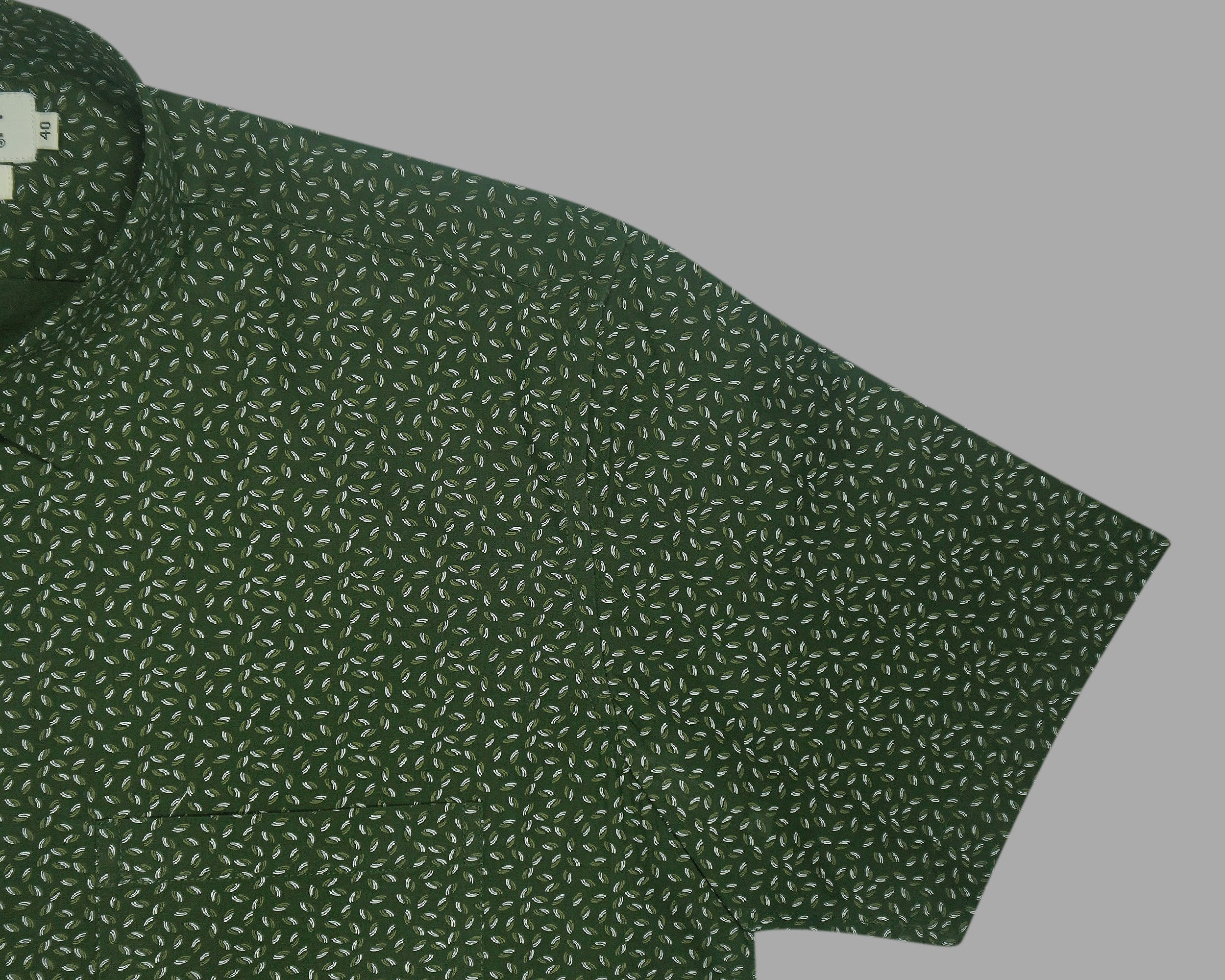 Men's 100% Cotton Printed Half Sleeves Shirts (Green)