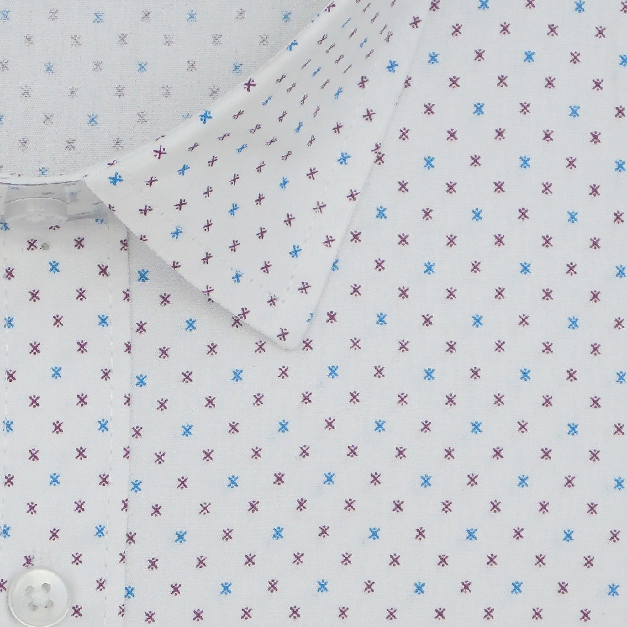 Men's 100% Cotton Printed Half Sleeves Shirts (Blue)