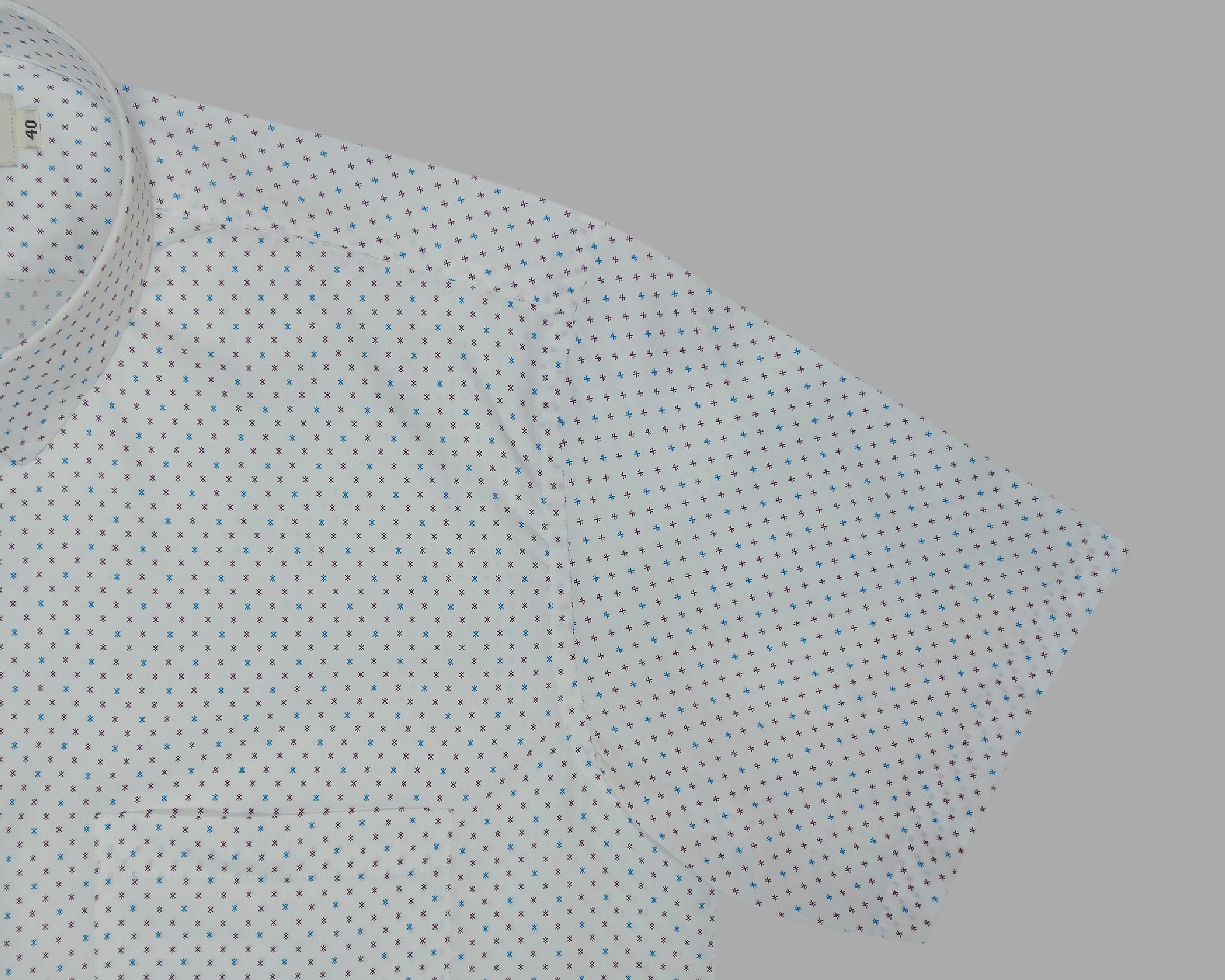 Men's 100% Cotton Printed Half Sleeves Shirts (Blue)