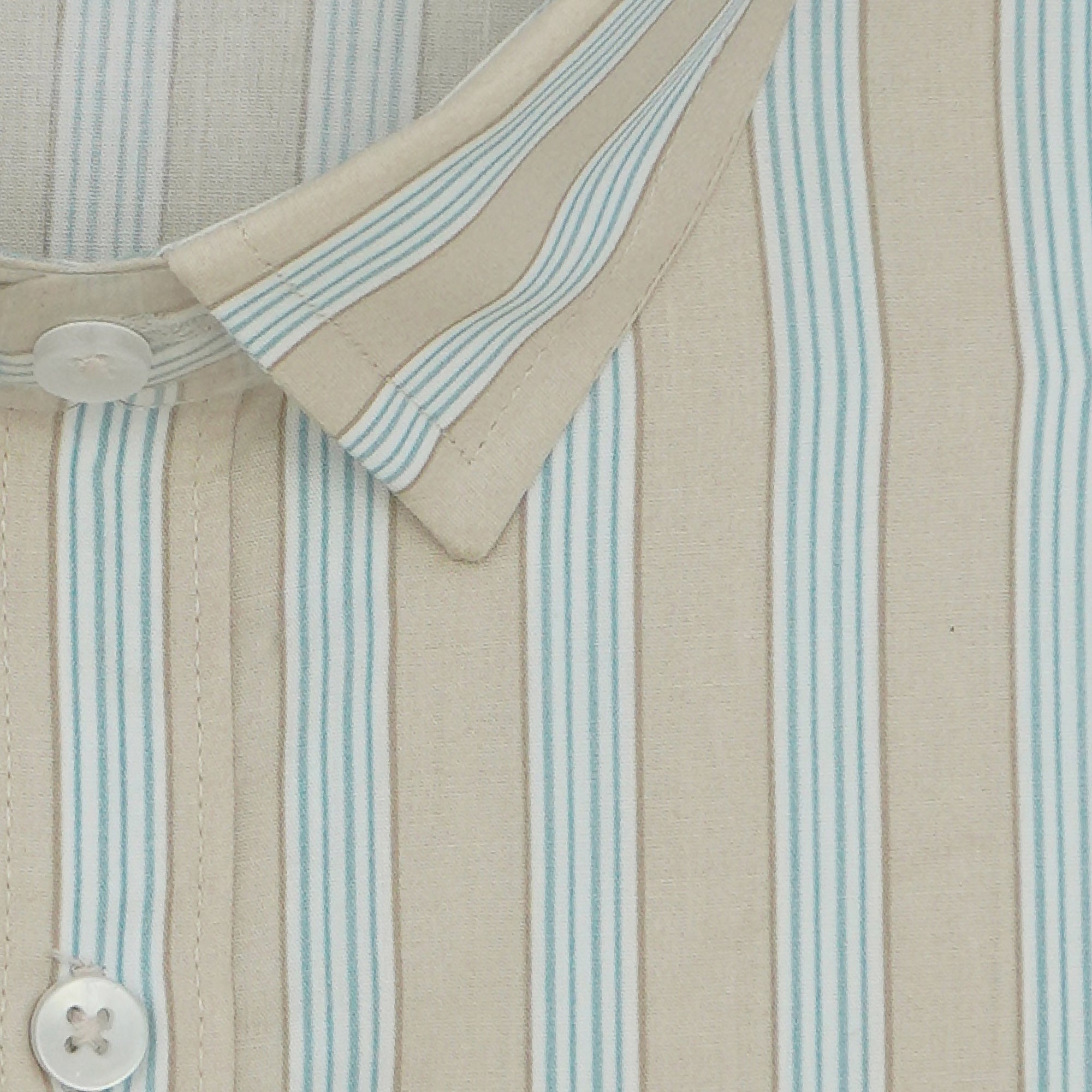 Men's 100% Cotton Striped Half Sleeves Shirts (Brown)