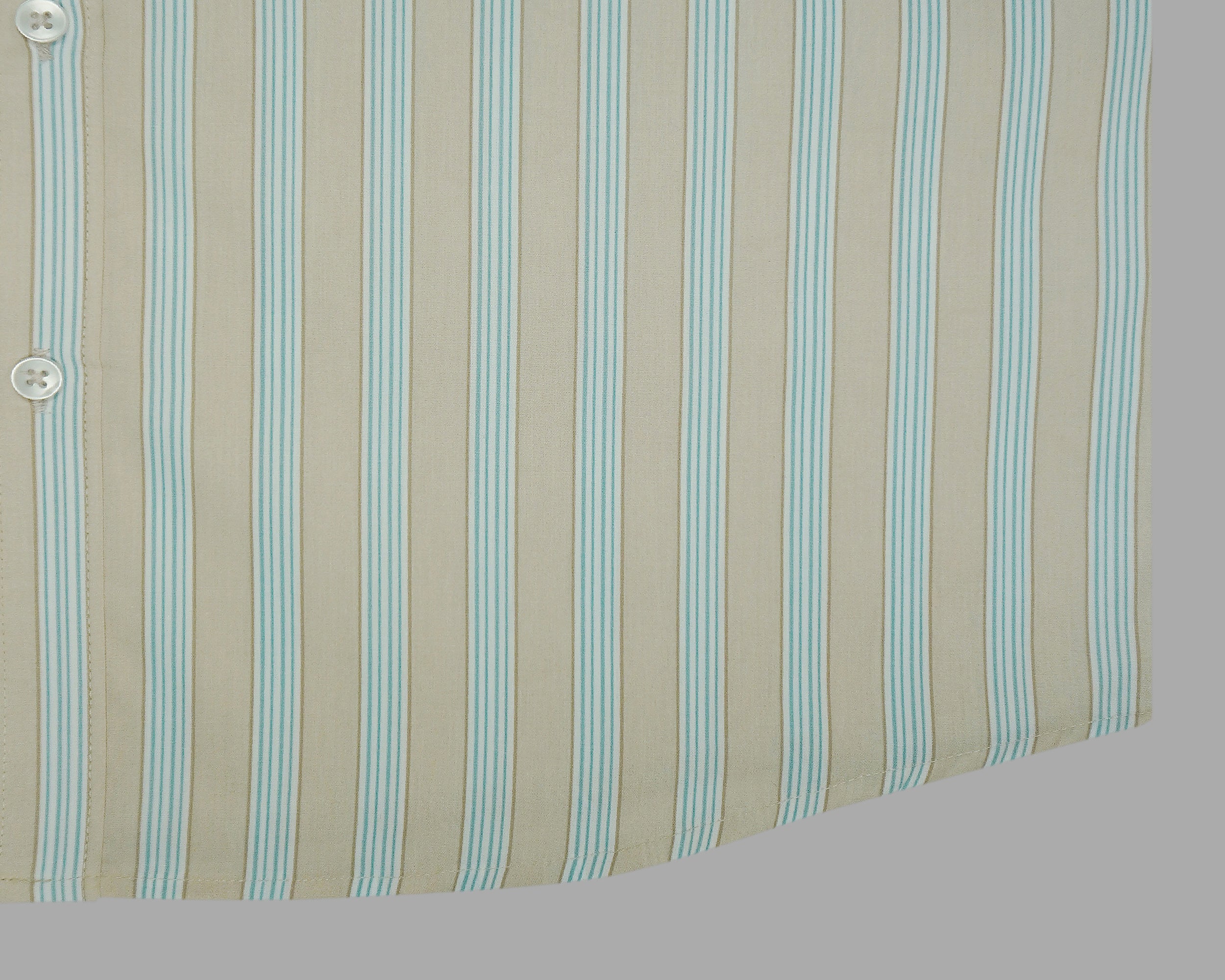 Men's 100% Cotton Striped Half Sleeves Shirts (Brown)
