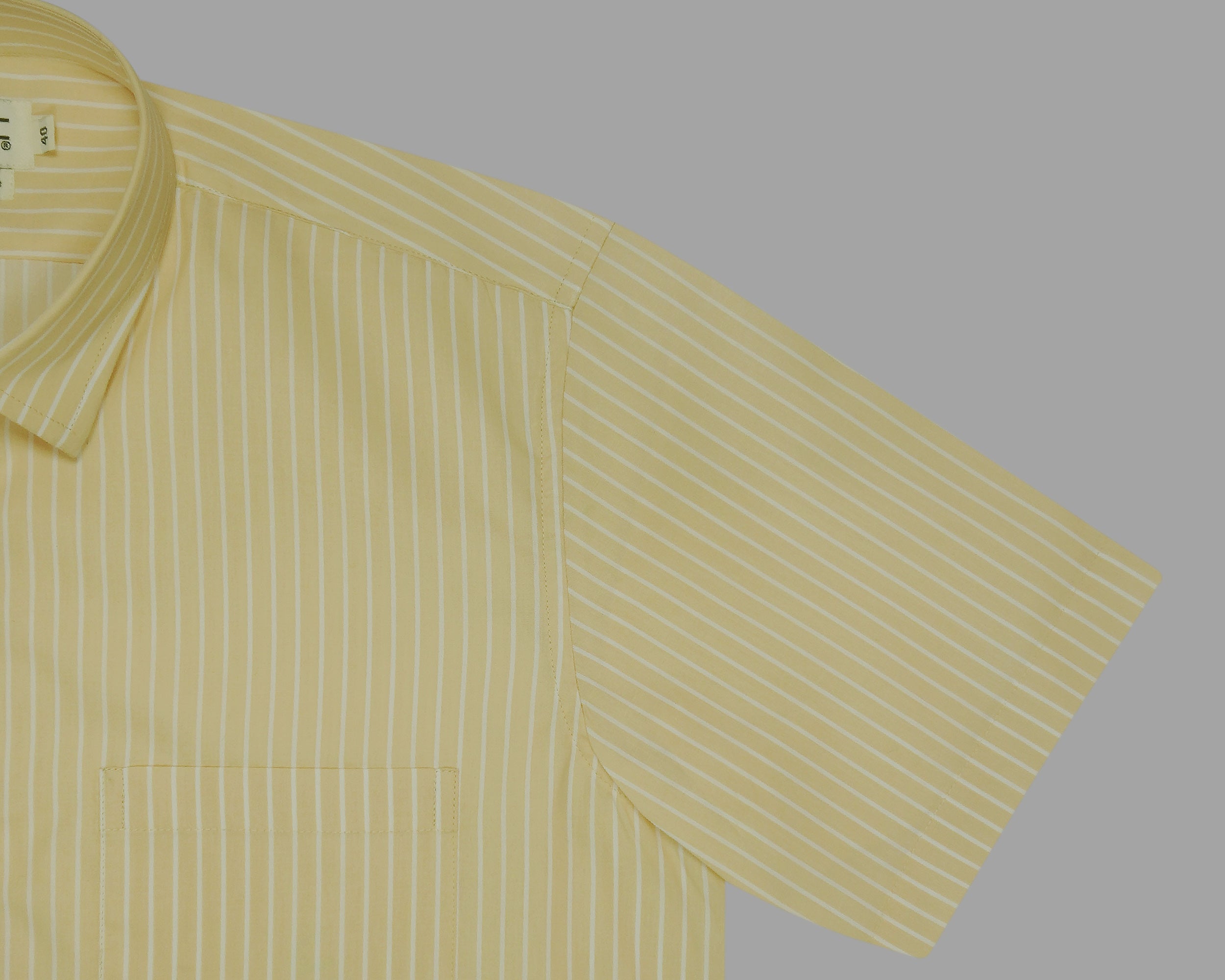 Men's 100% Cotton Striped Half Sleeves Shirts (Yellow)