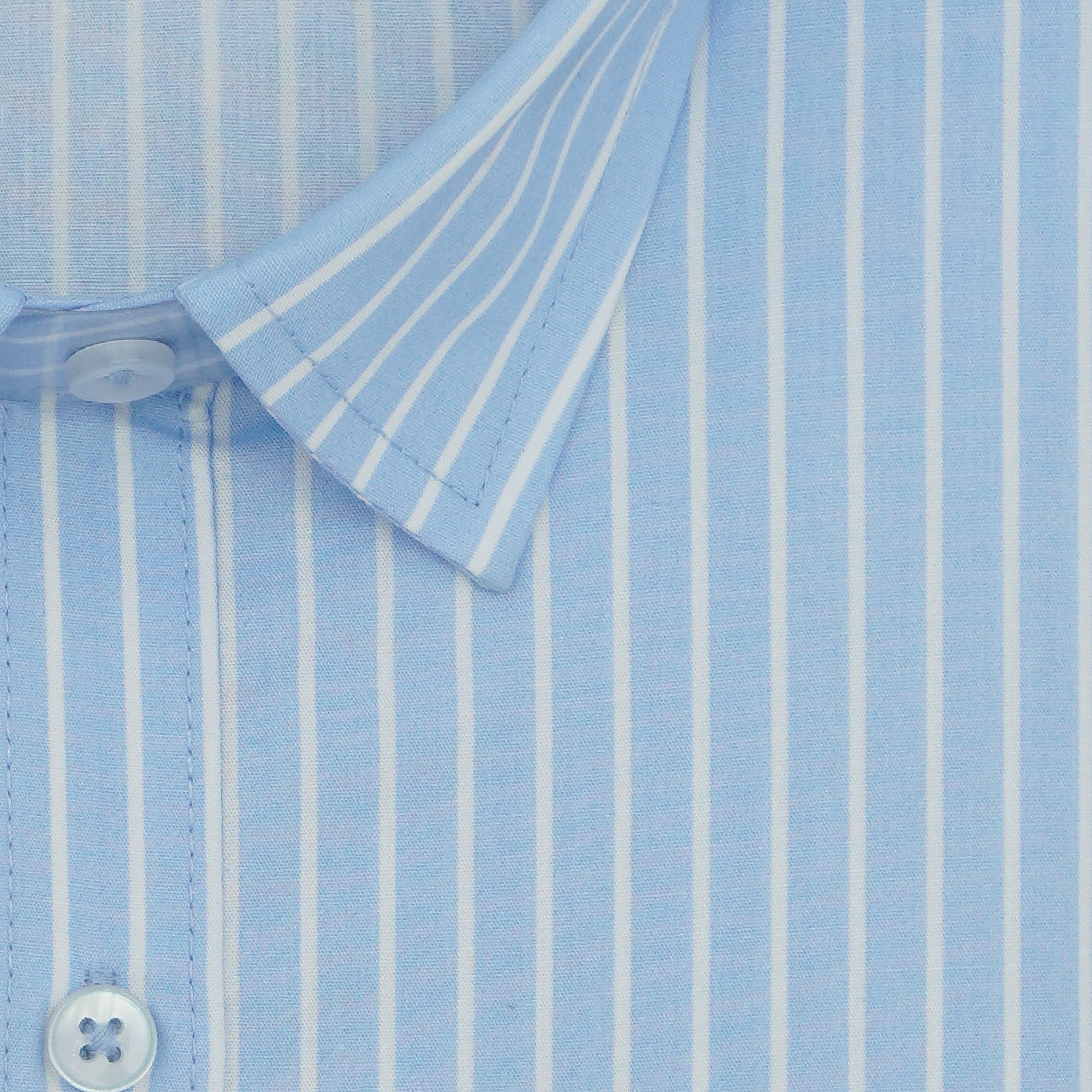 Men's 100% Cotton Striped Half Sleeves Shirts (Blue)