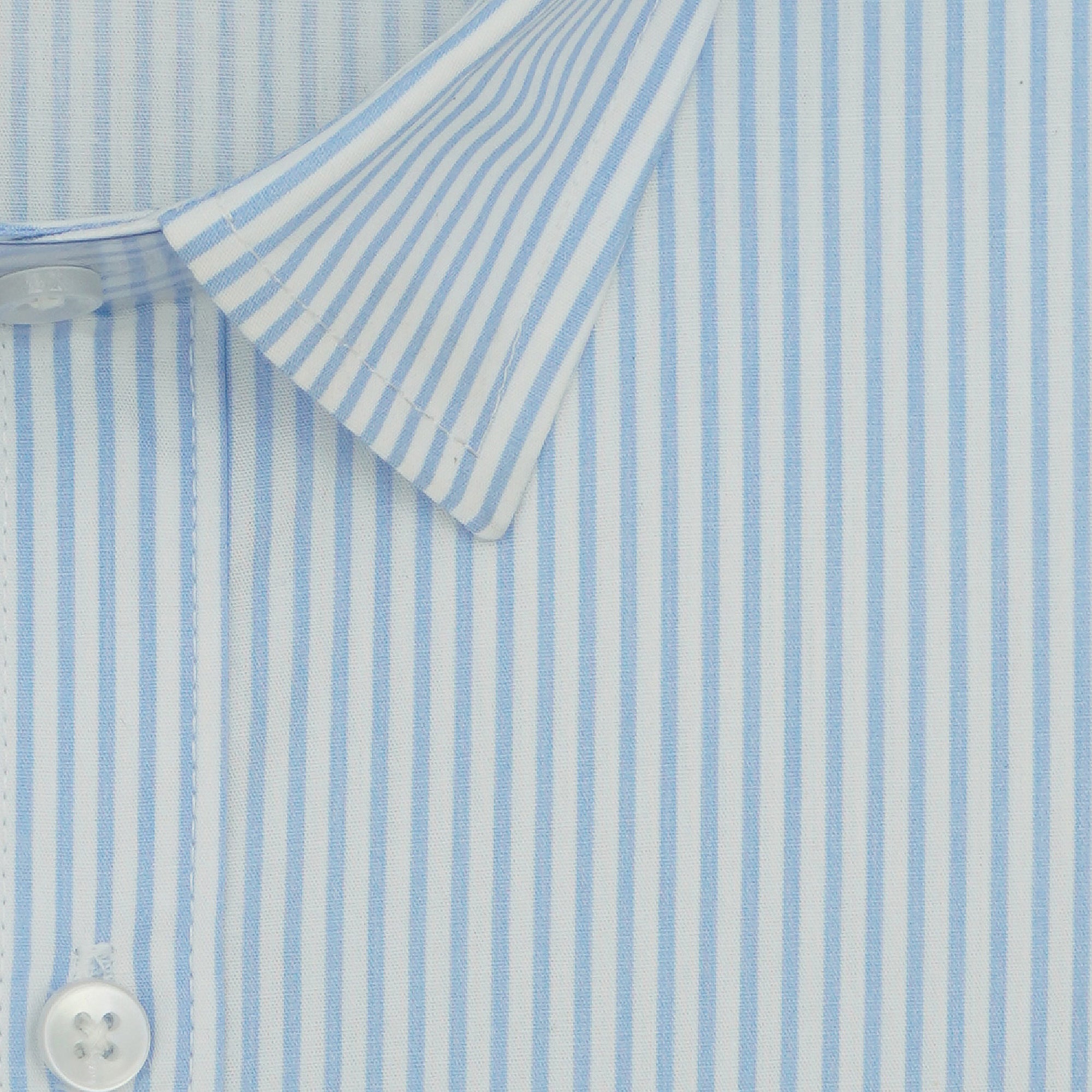 Men's 100% Cotton Striped Half Sleeves Shirts (Sky Blue)