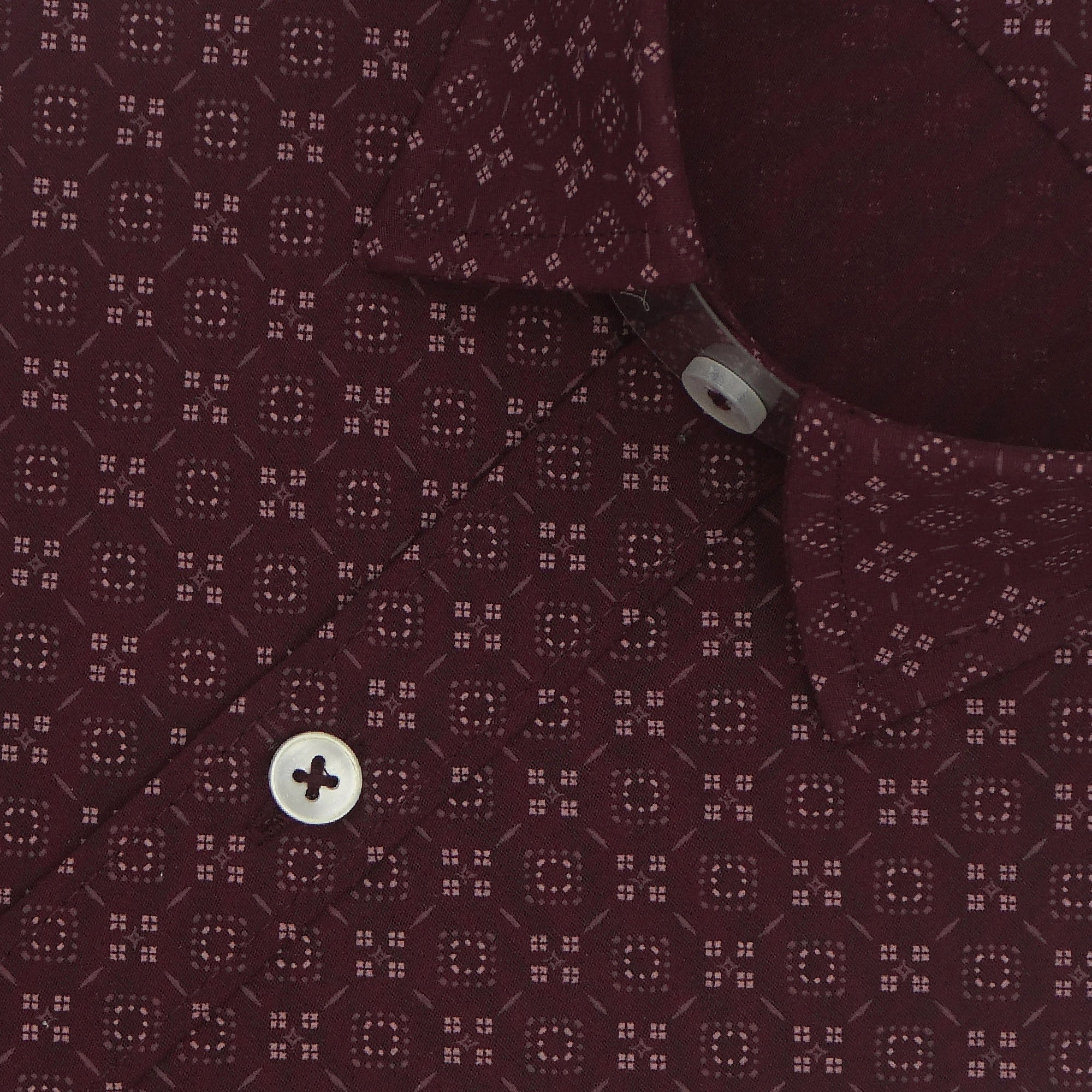 Men's 100% Cotton Printed Half Sleeves Shirts (Maroon)
