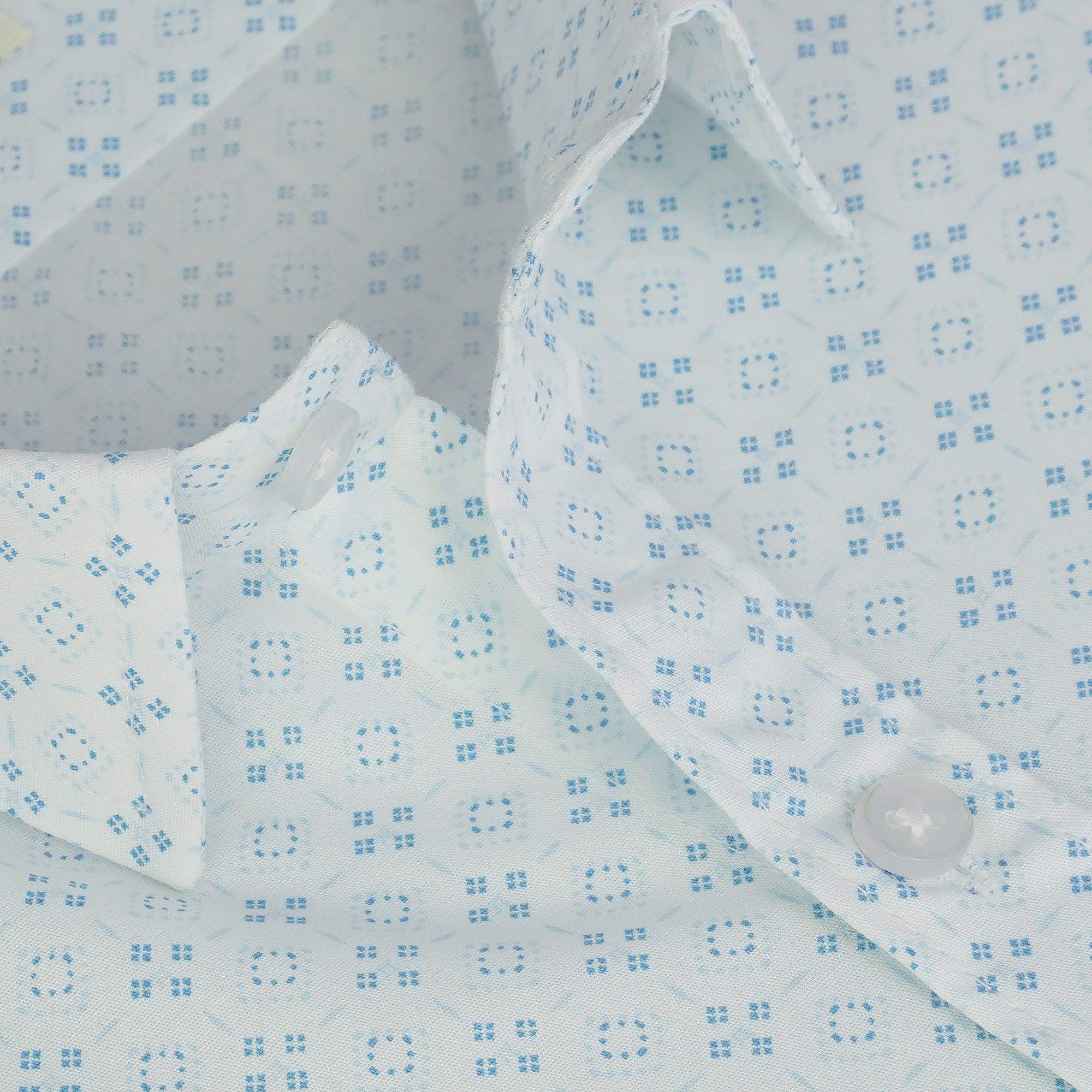 Men's 100% Cotton Printed Half Sleeves Shirts (Blue)