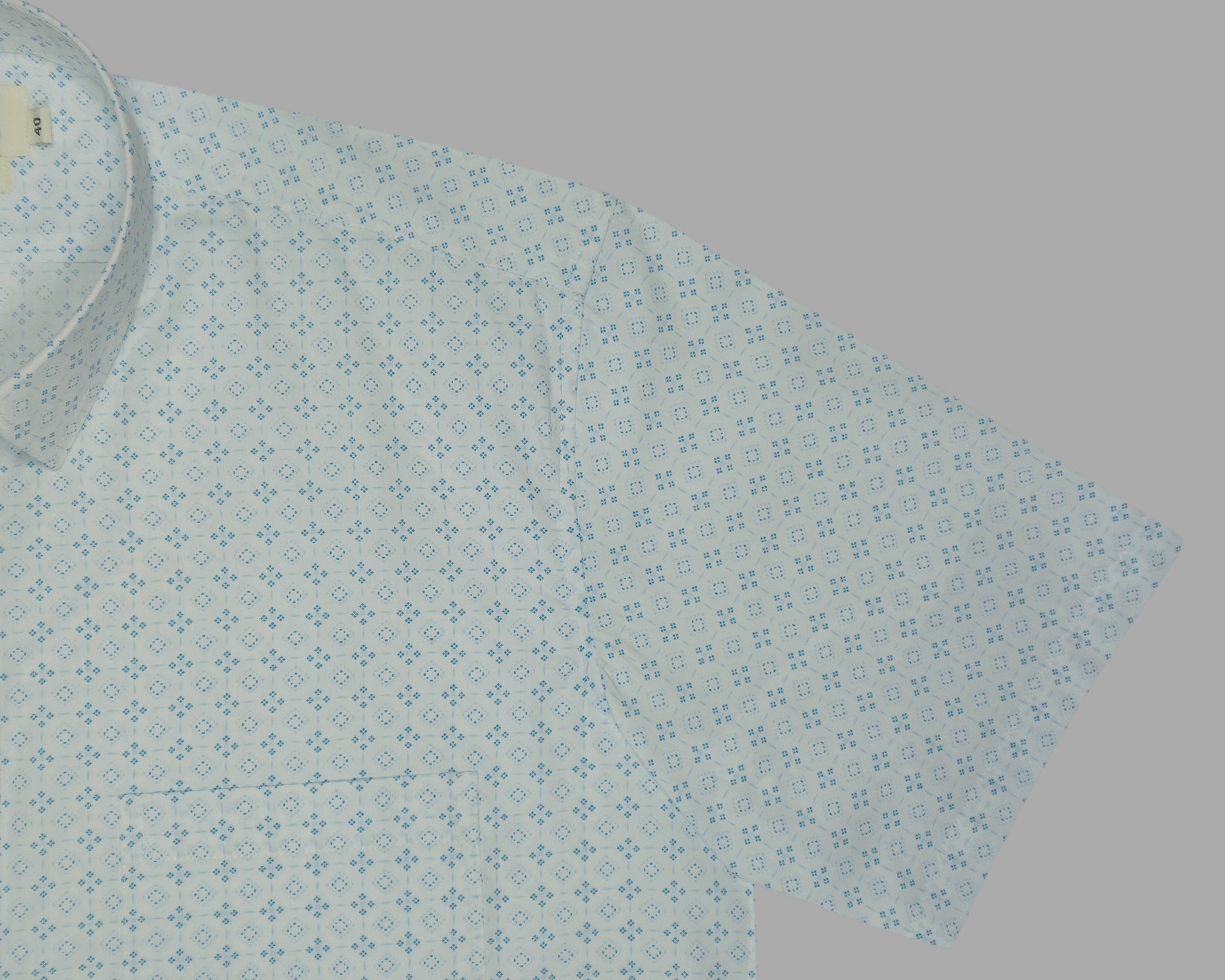 Men's 100% Cotton Printed Half Sleeves Shirts (Blue)