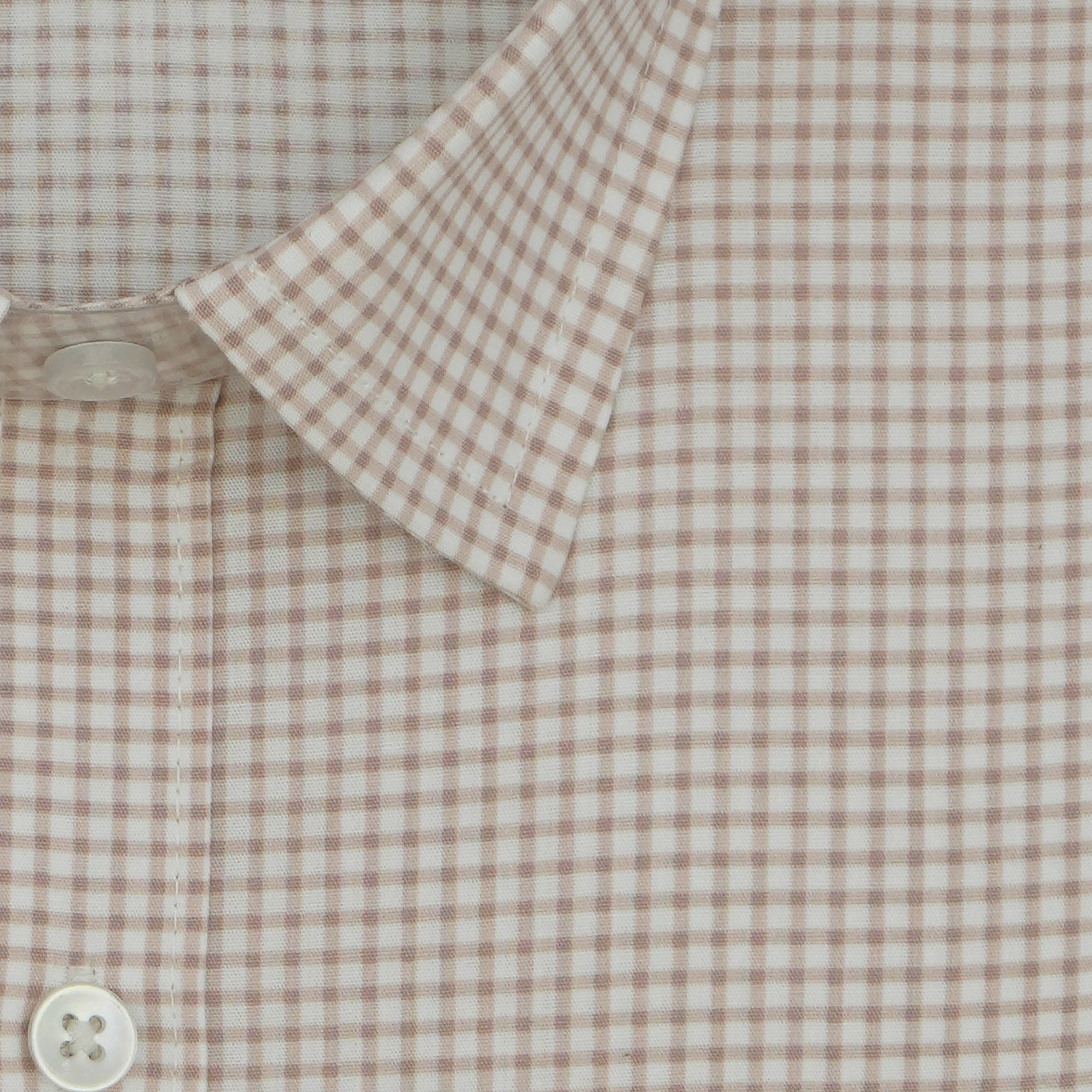 Men's 100% Cotton Checkered Half Sleeves Shirts (Brown)