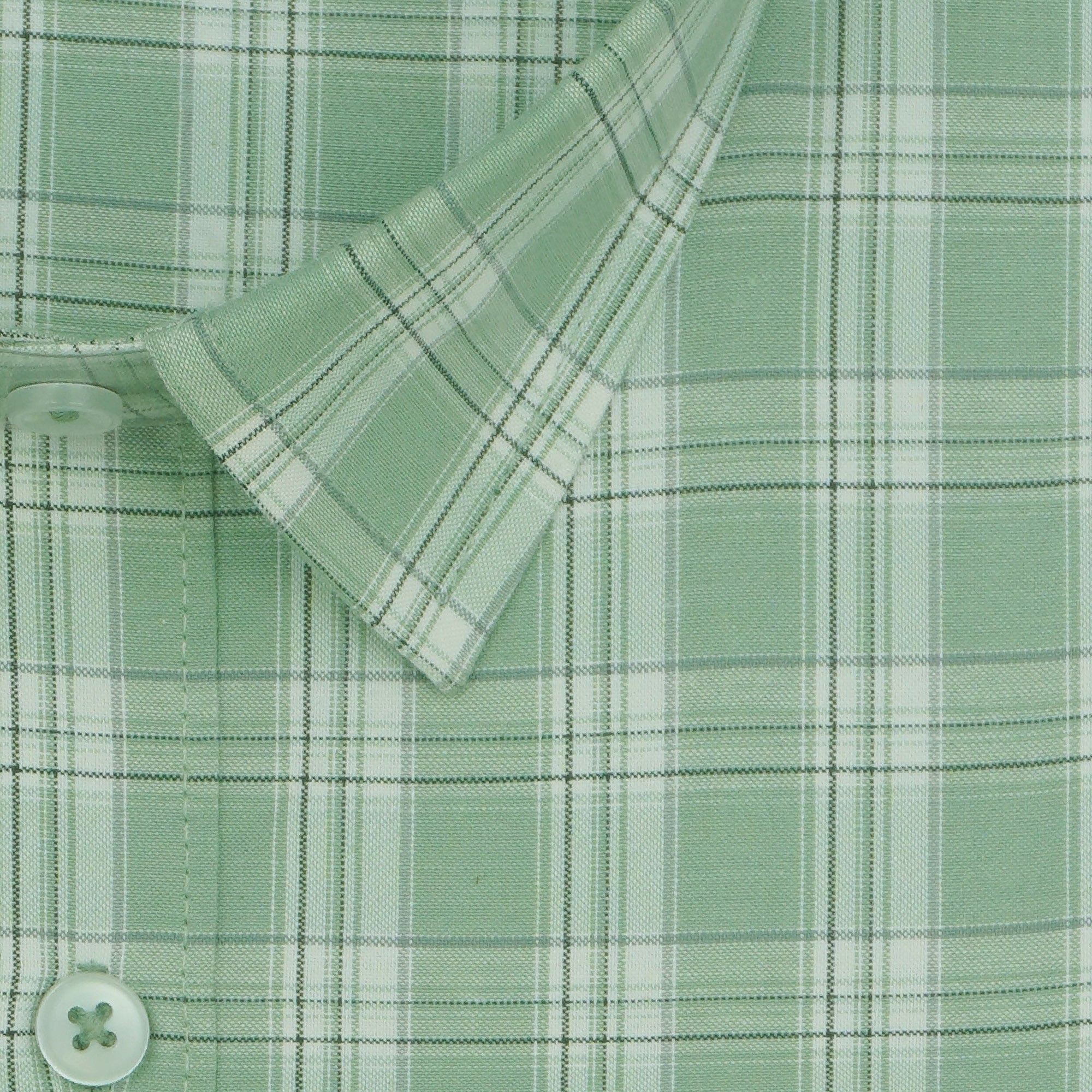 Men's 100% Cotton Checkered Half Sleeves Shirts (Green)