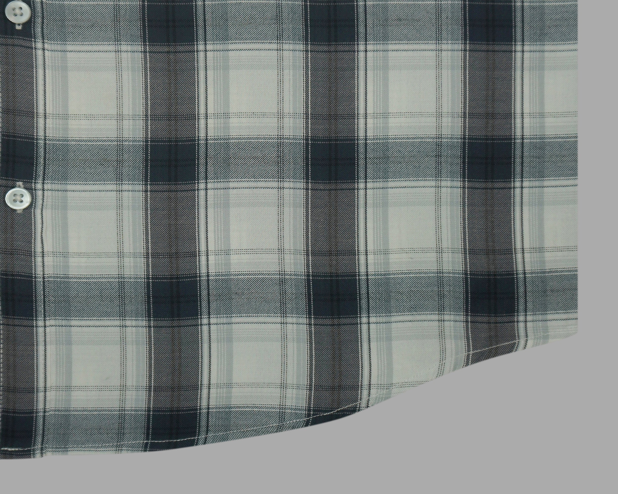 Men's 100% Cotton Checkered Half Sleeves Shirts (Black)