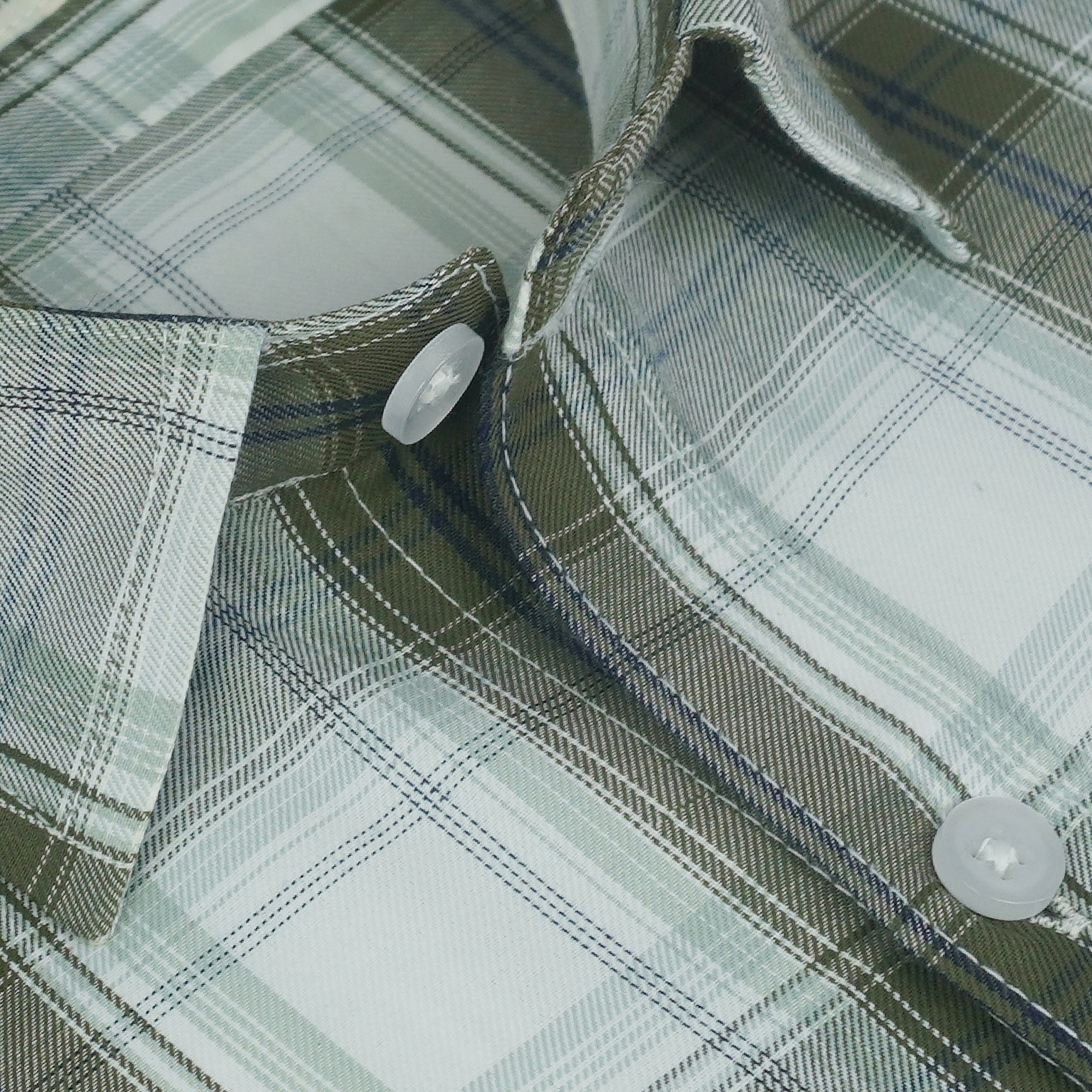 Men's 100% Cotton Checkered Half Sleeves Shirts (Green)
