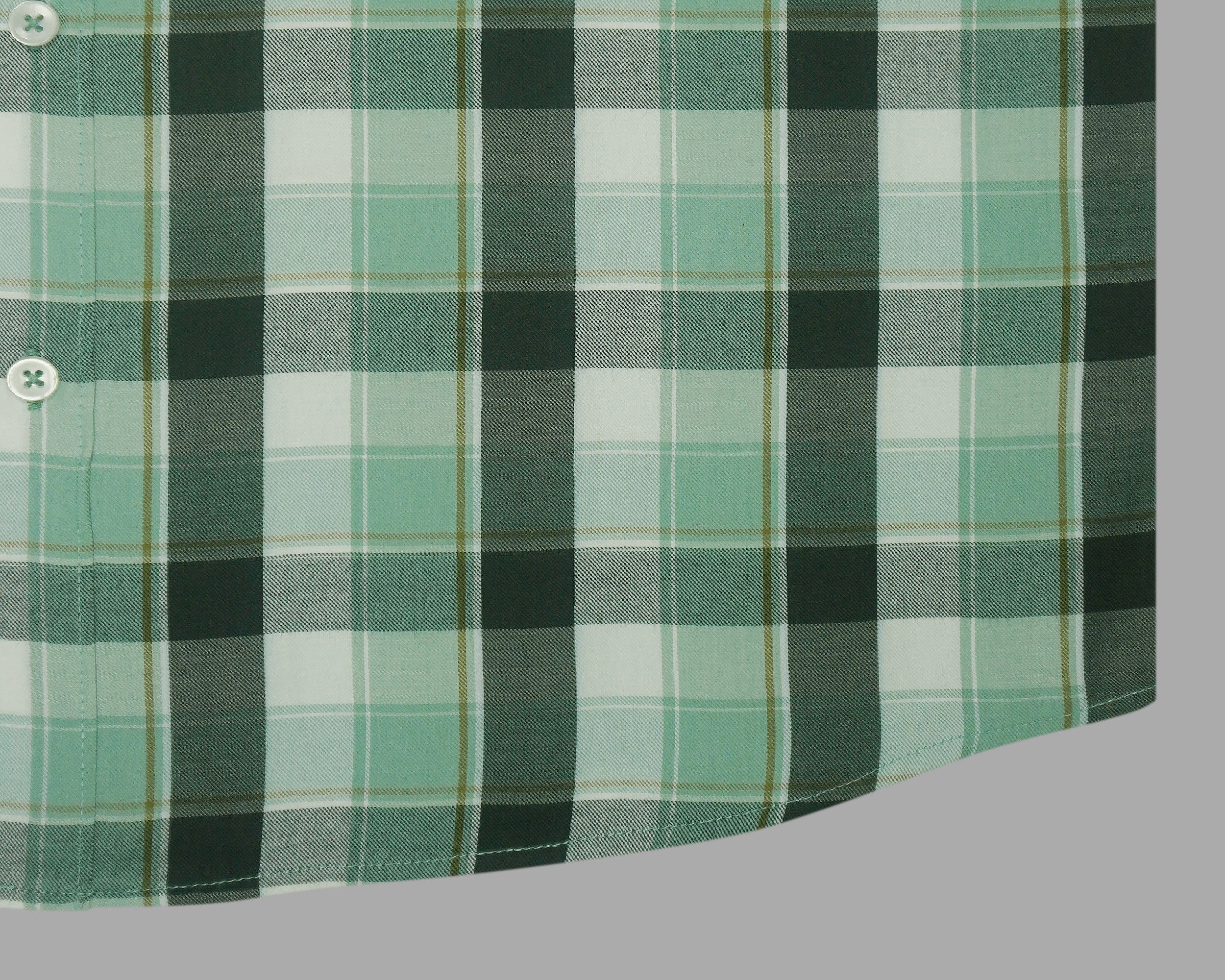 Men's 100% Cotton Checkered Half Sleeves Shirts (Green)