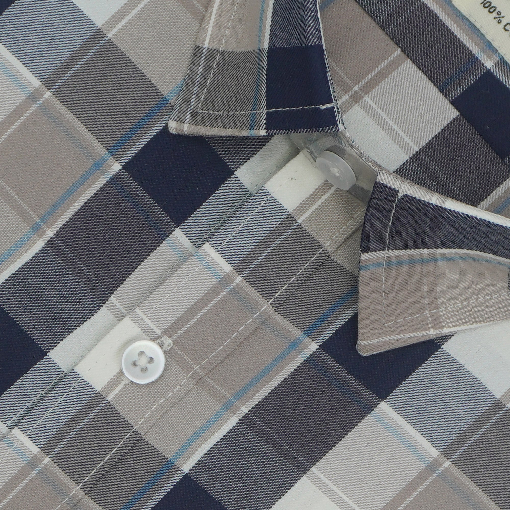 Men's 100% Cotton Checkered Half Sleeves Shirts (Brown)