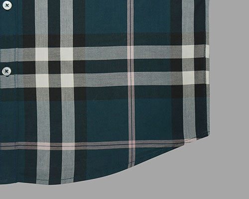Men's 100% Cotton Grid Tattersall Checks Half Sleeves Shirt (Teal) FSH509748_6