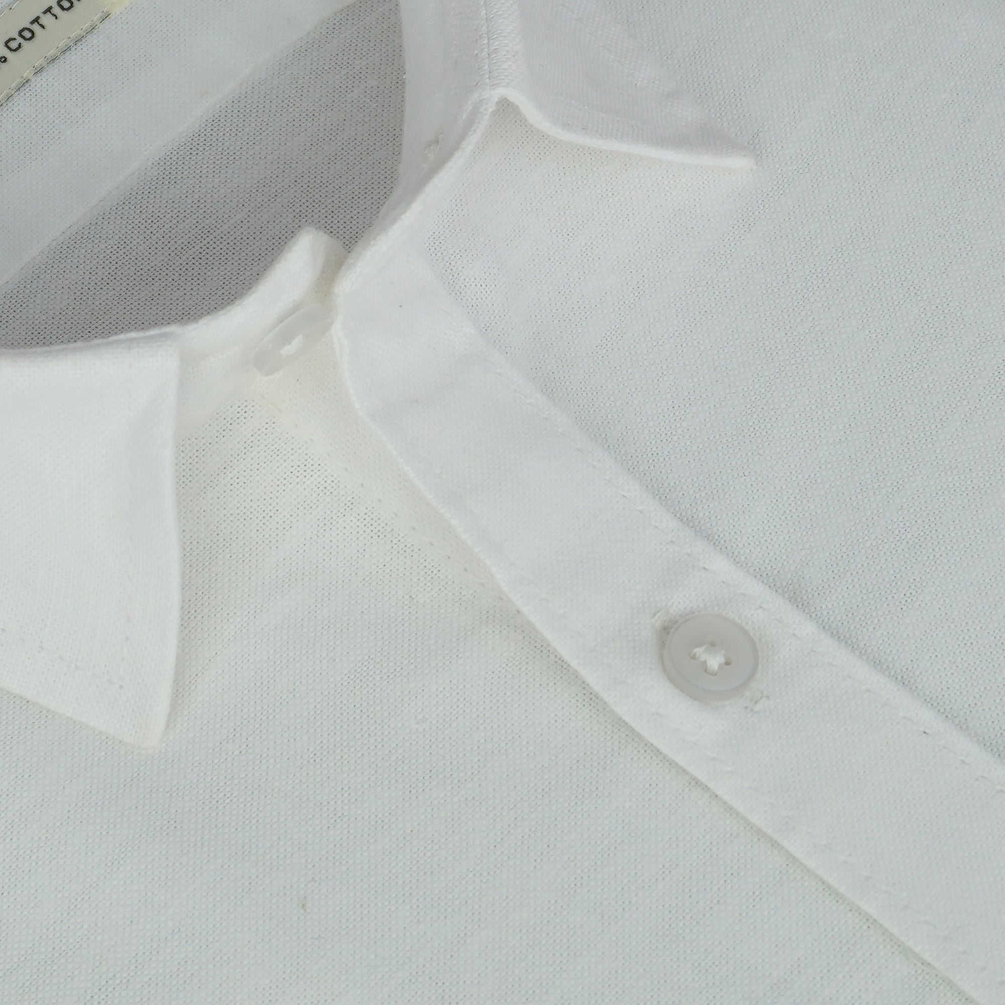 Men's 100% Cotton Plain Solid Half Sleeves Shirt (White)