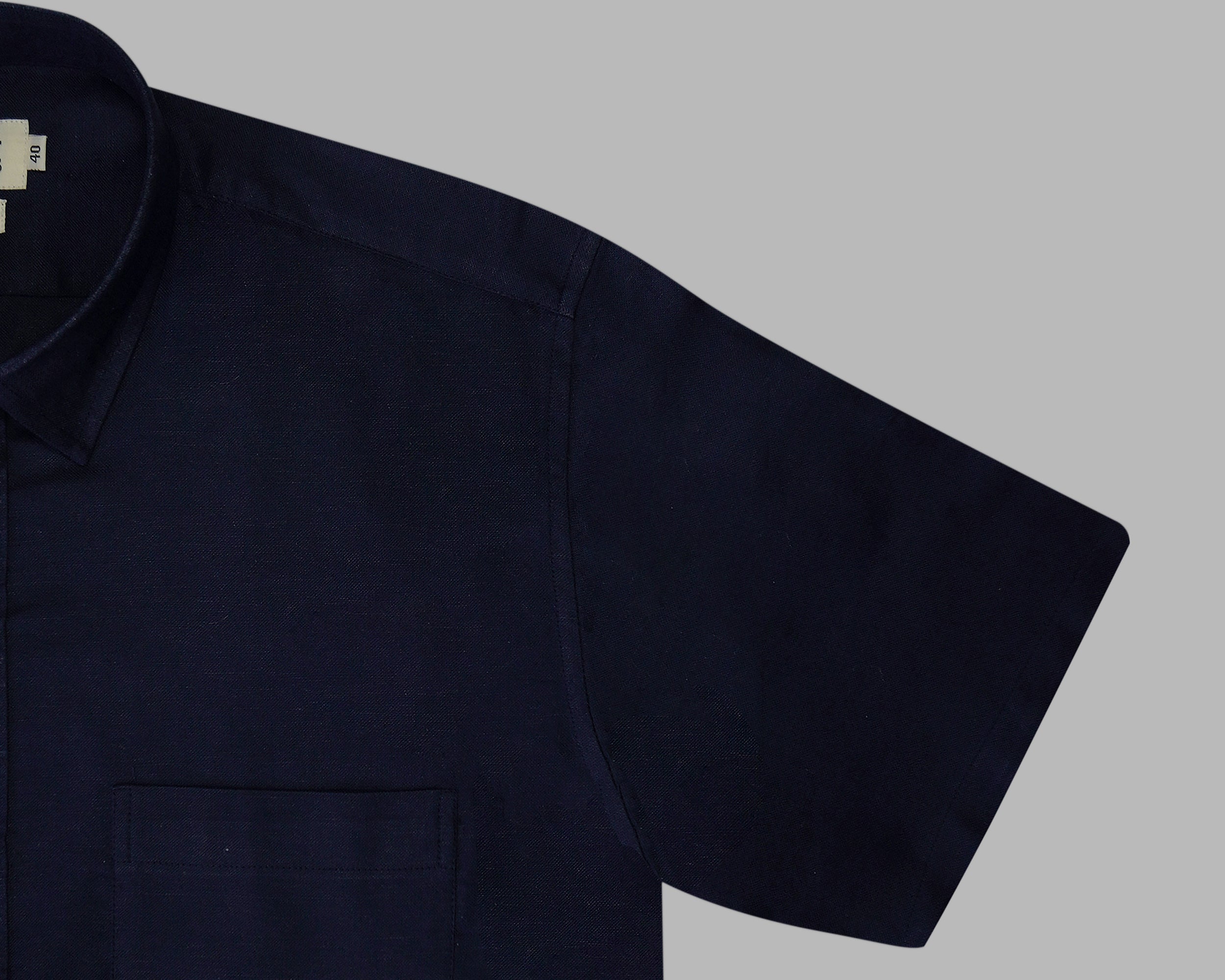 Men's 100% Cotton Plain Solid Half Sleeves Shirt (Navy)