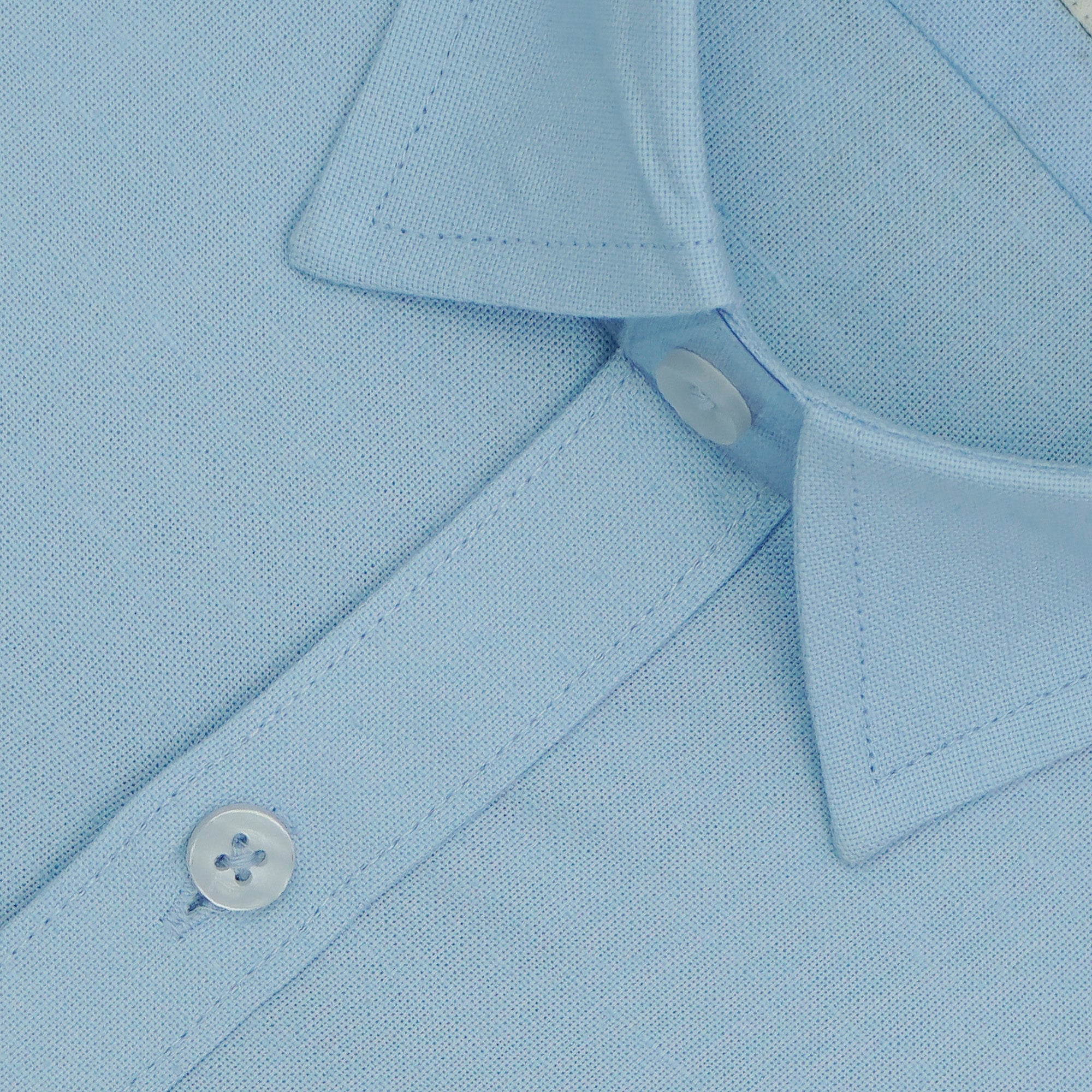 Men's 100% Cotton Plain Solid Half Sleeves Shirt (Sky Blue)