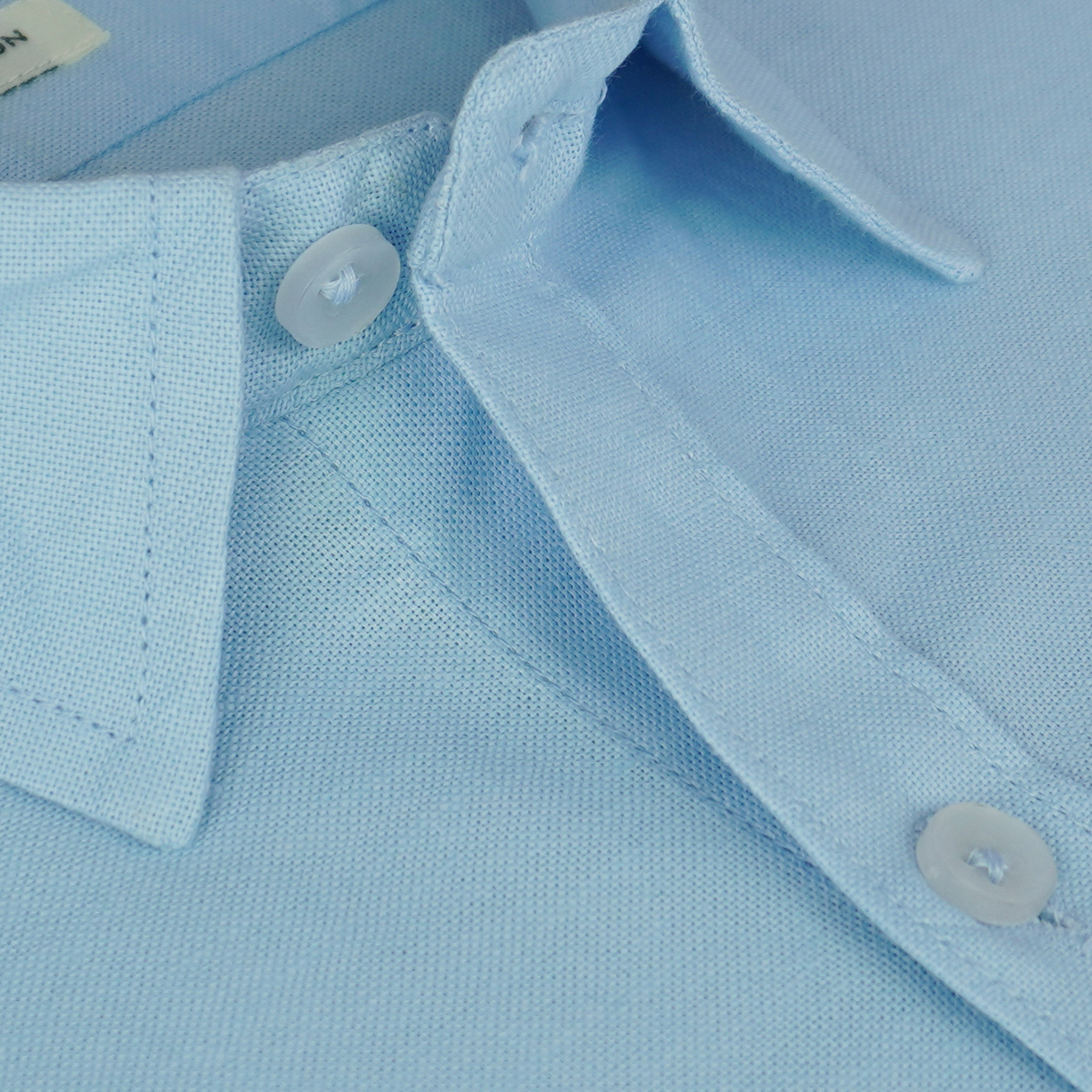 Men's 100% Cotton Plain Solid Half Sleeves Shirt (Sky Blue)